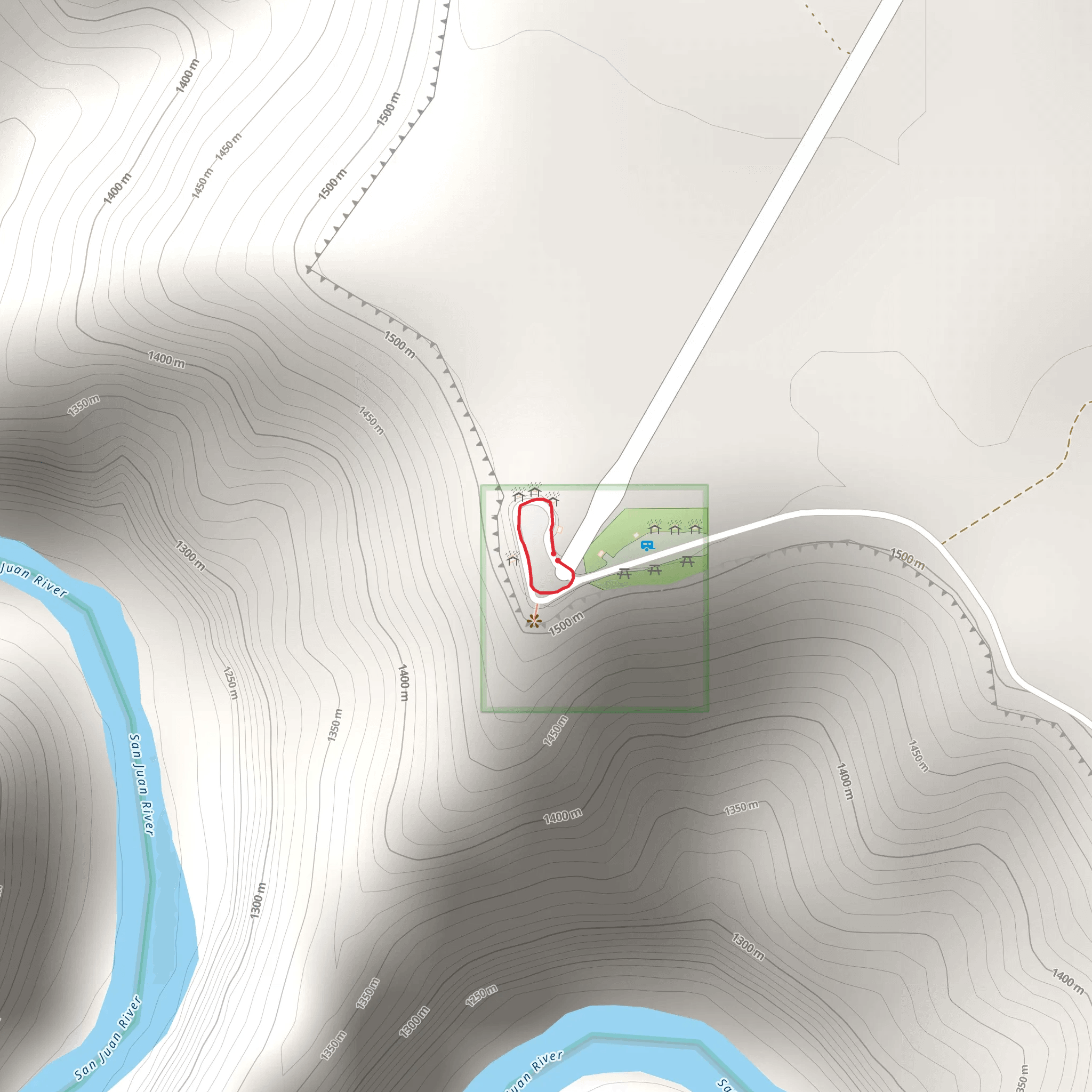 Goosenecks State Park Loop mobile static map