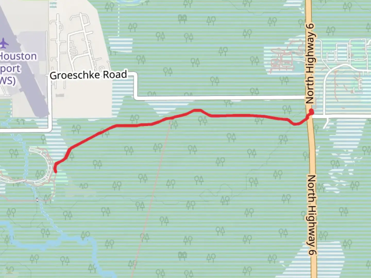 An image depicting the trail Cullen Park North Trail Out and Back and its surrounding area.