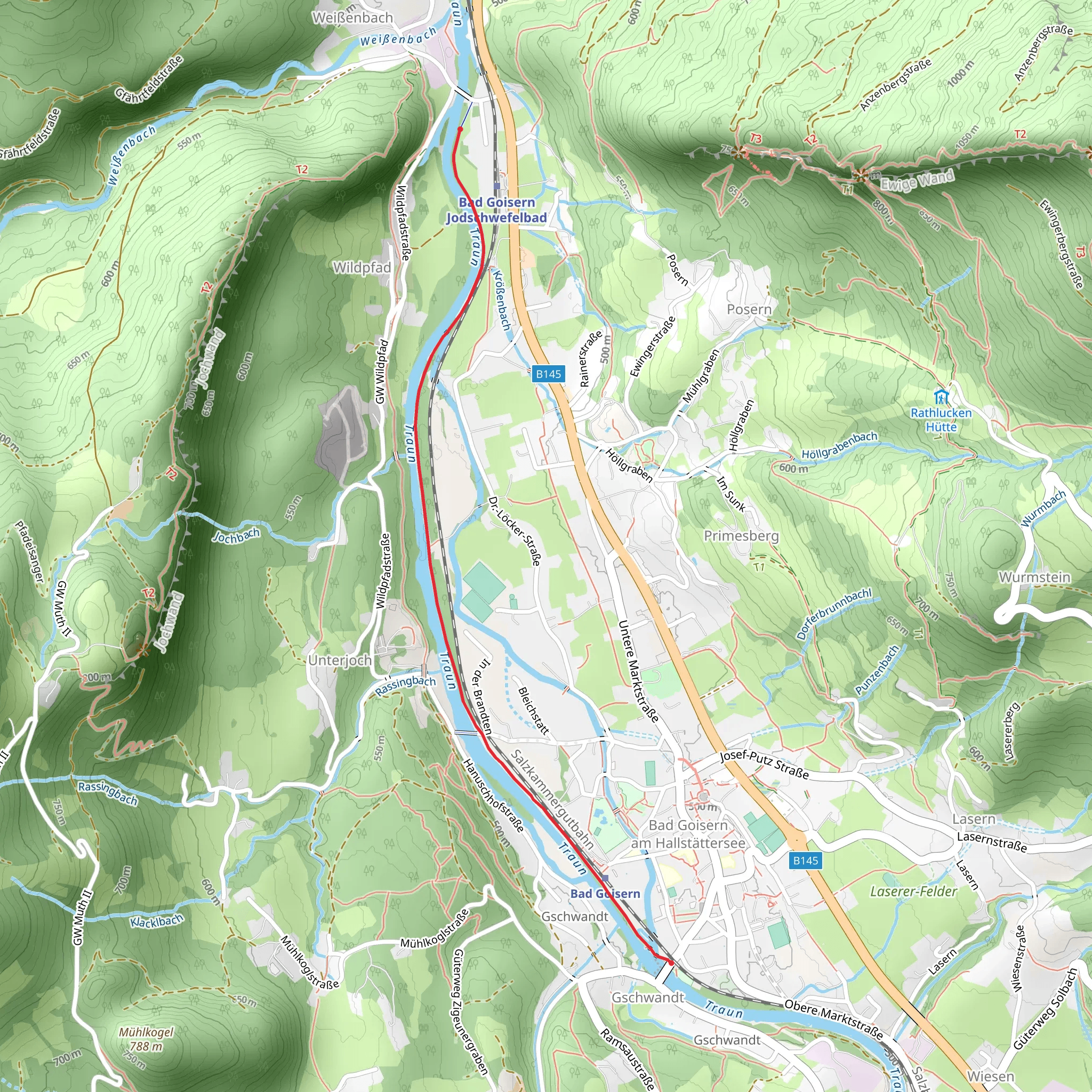 Traunreiter Path mobile static map