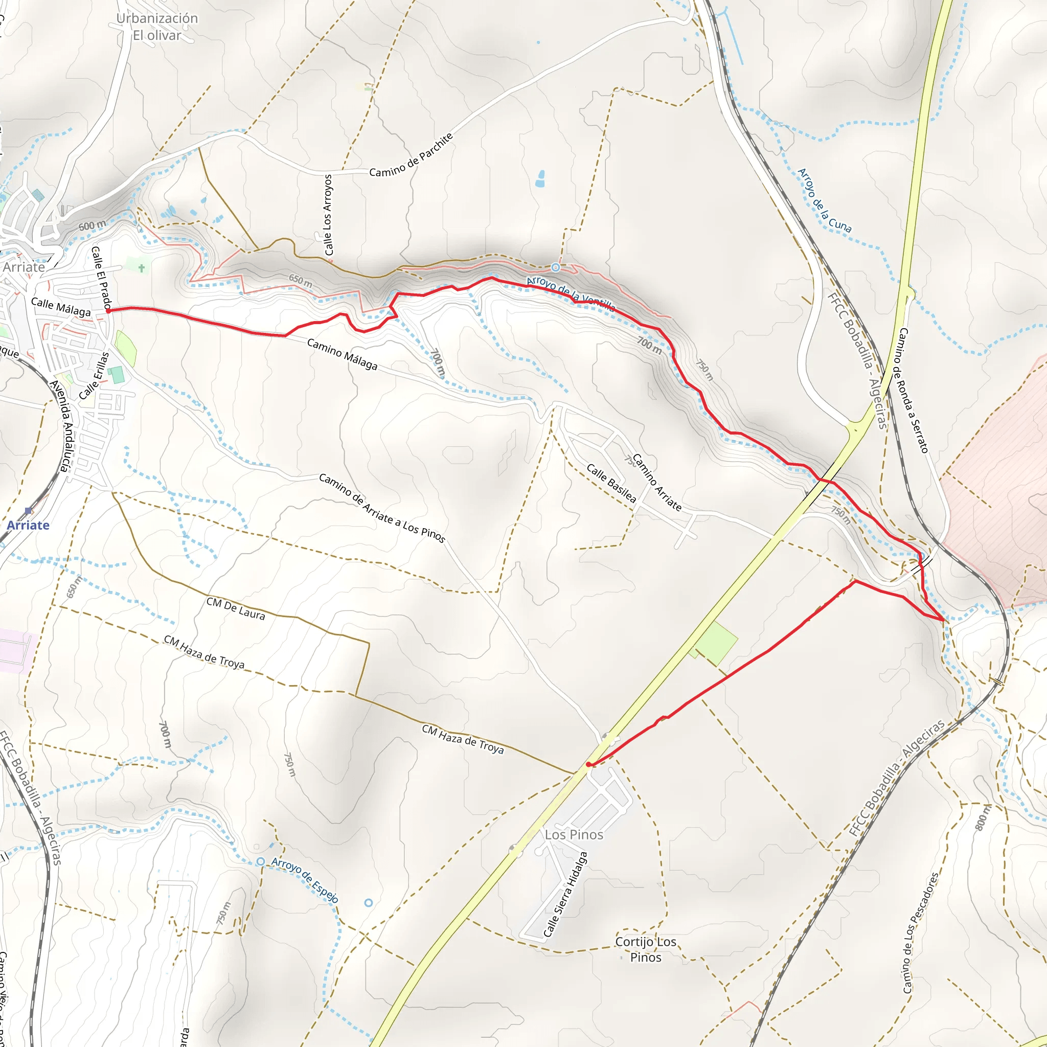 From Ronda to Arriate - Guadiaro PR A 250 mobile static map