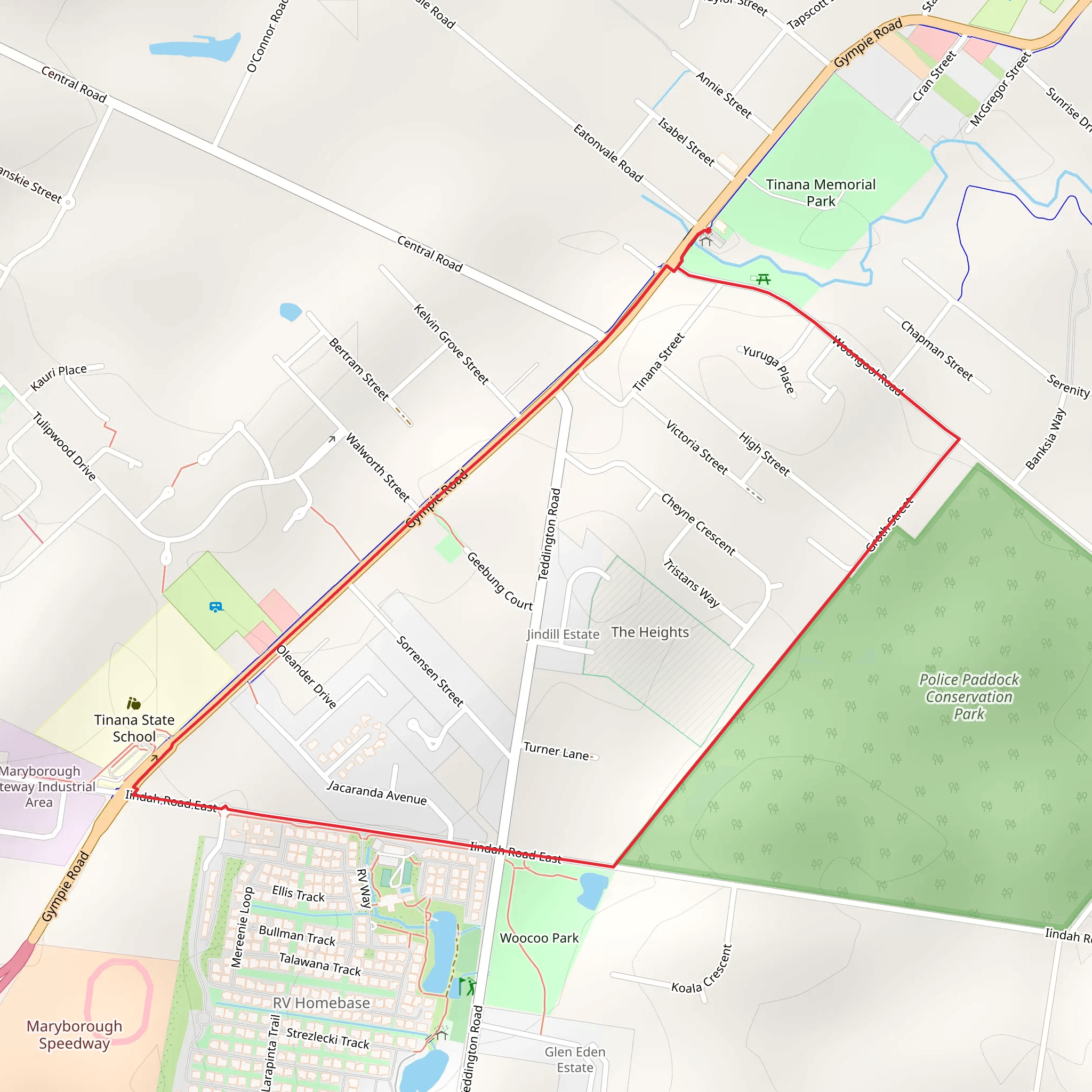 Tinana Trail 2 mobile static map