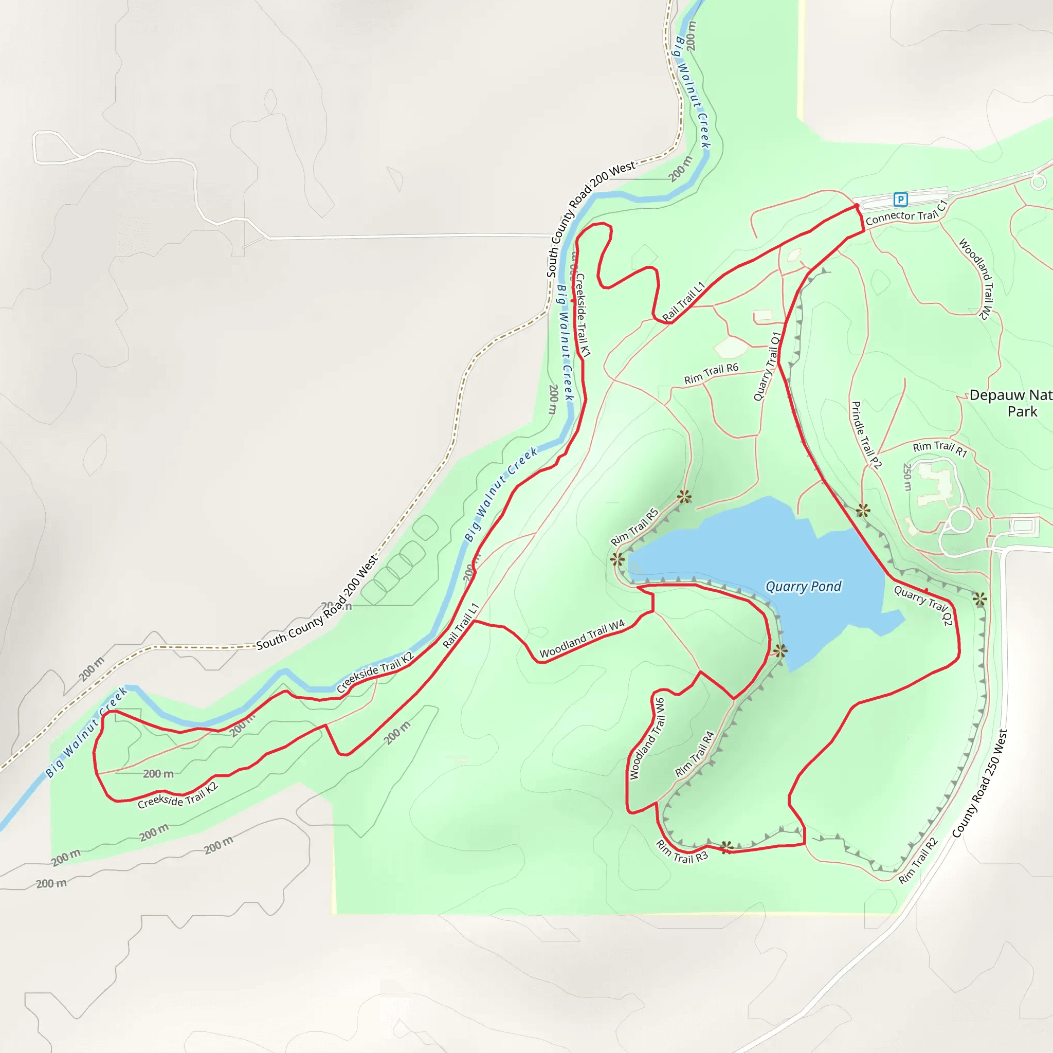 Quarry Pond Loop mobile static map