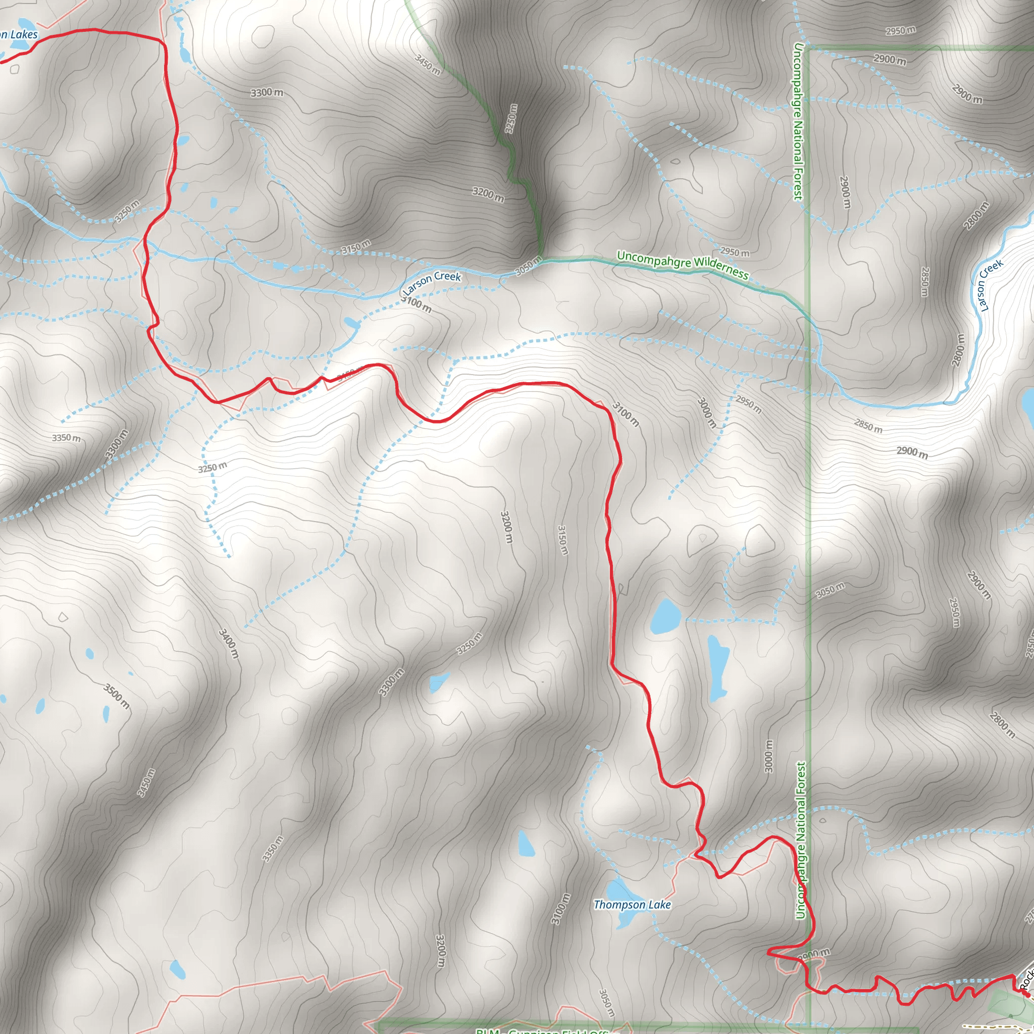 Larson Lakes Trail mobile static map