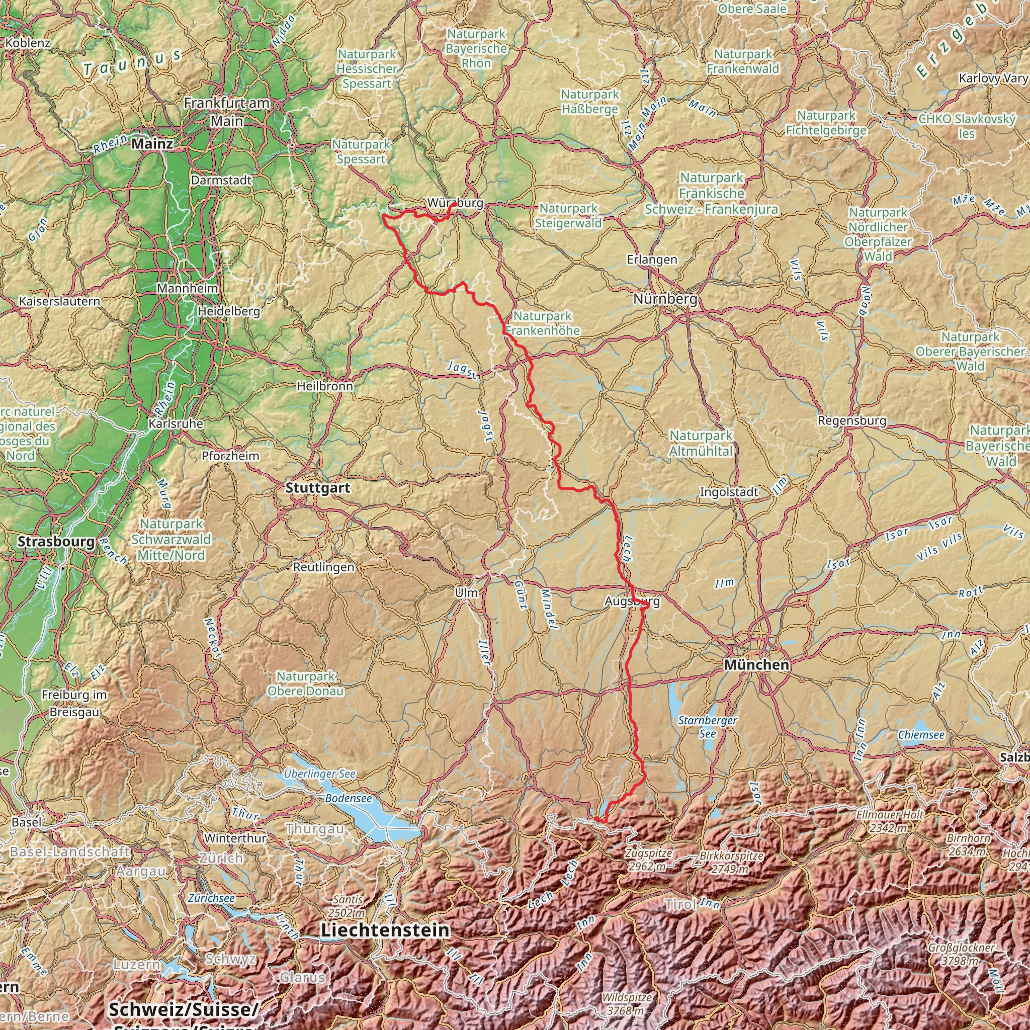 Romantische Straße mobile static map