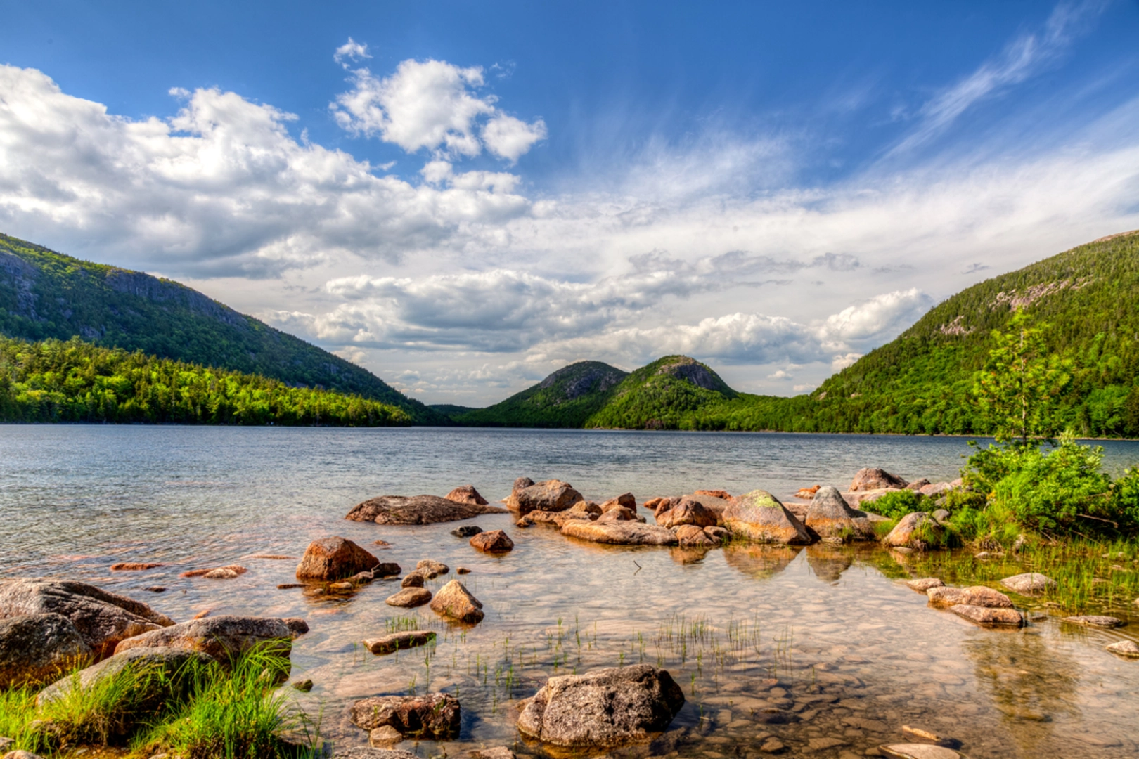 An image depicting the trail Penobscot Mountain and Jordan Pond Loop and its surrounding area.