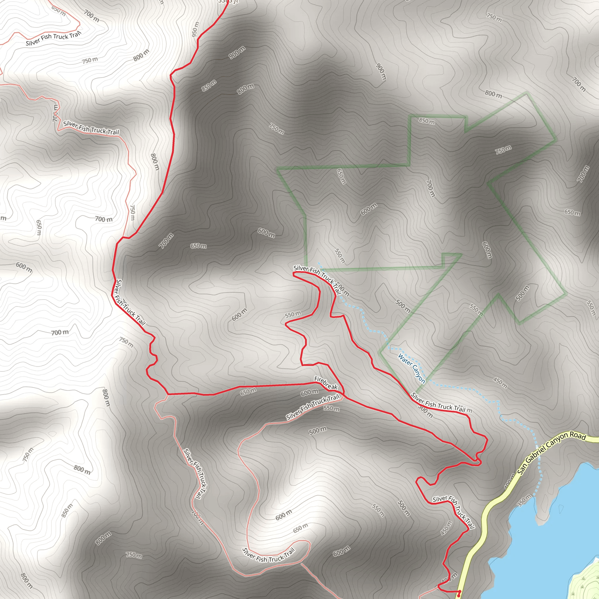 Silver Mountain via Firebreak and Silver Fish Trail mobile static map