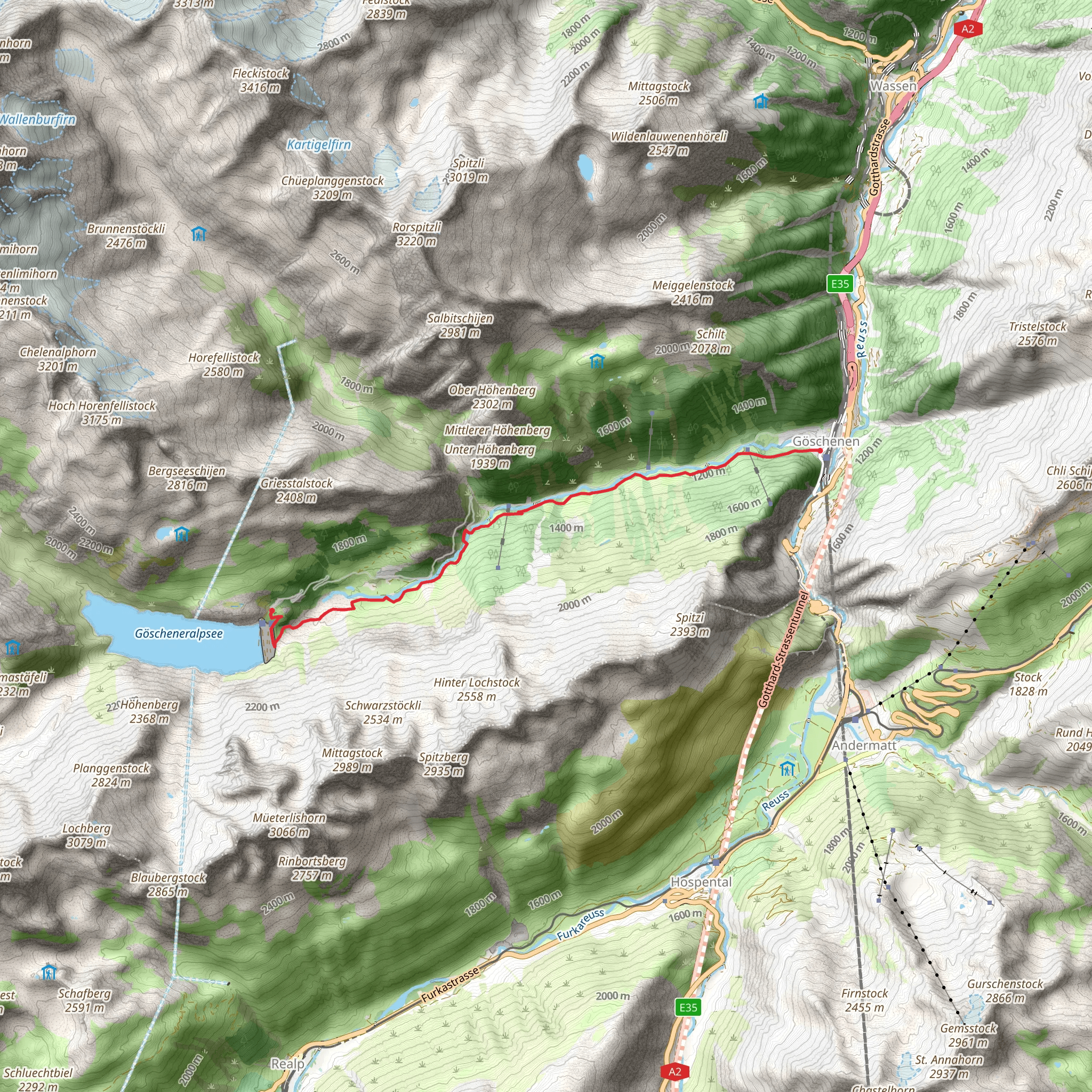 Wildromantische Wanderung in der Göscheneralp mobile static map