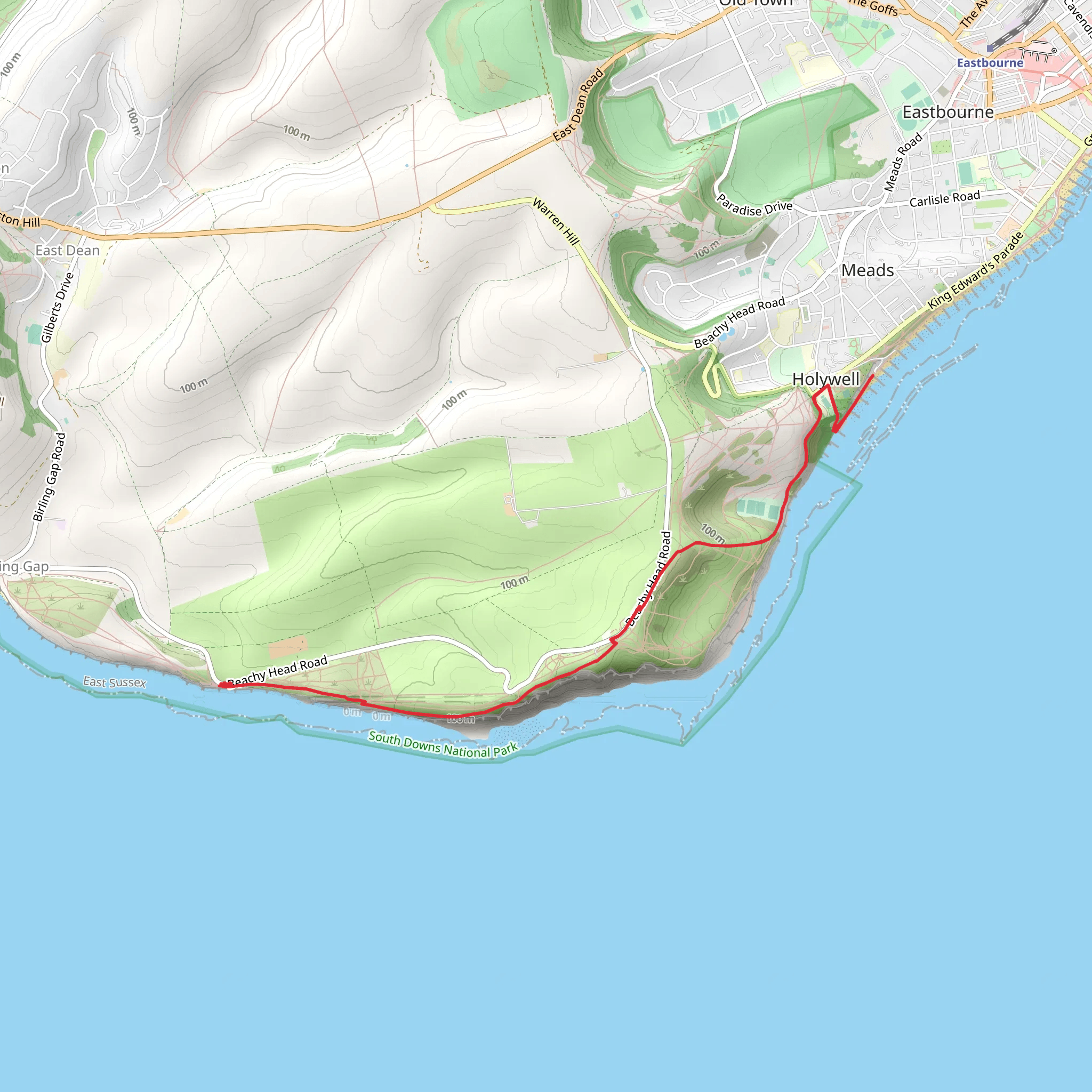 Beachy Head Cliffs, The Holy Well and Helen Gardens Walk mobile static map