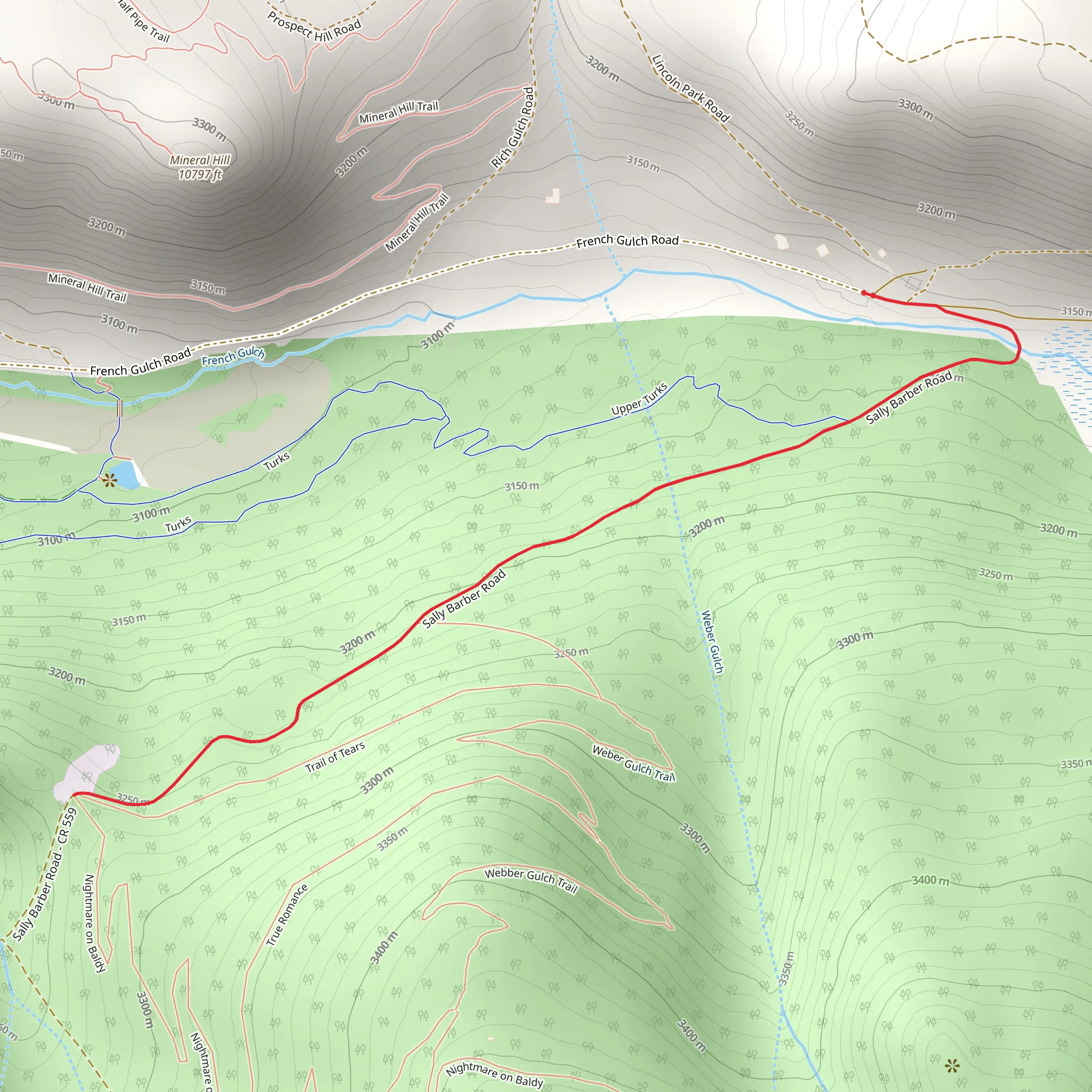 Sally Barber Road mobile static map