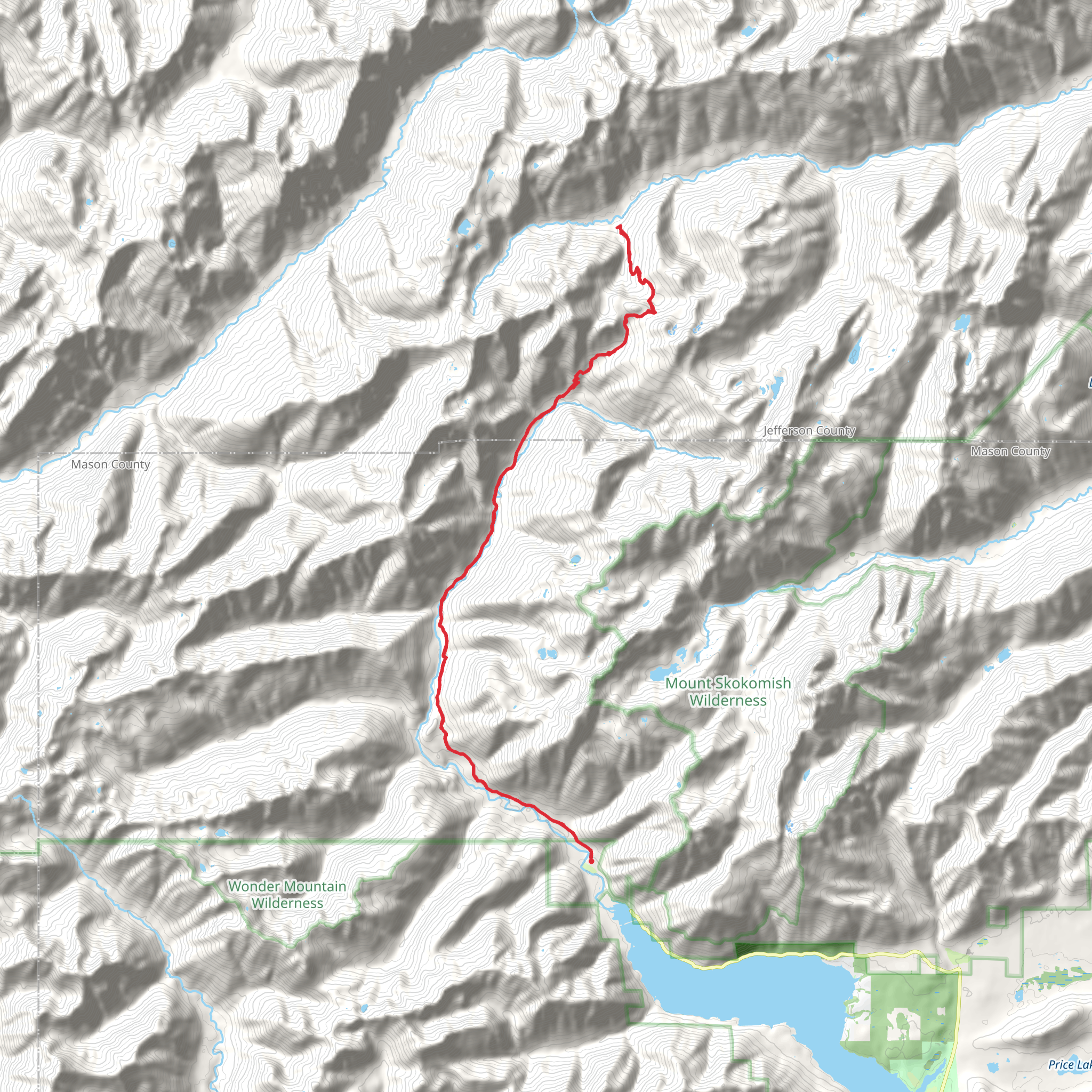 North Fork Skokomish River Trail mobile static map