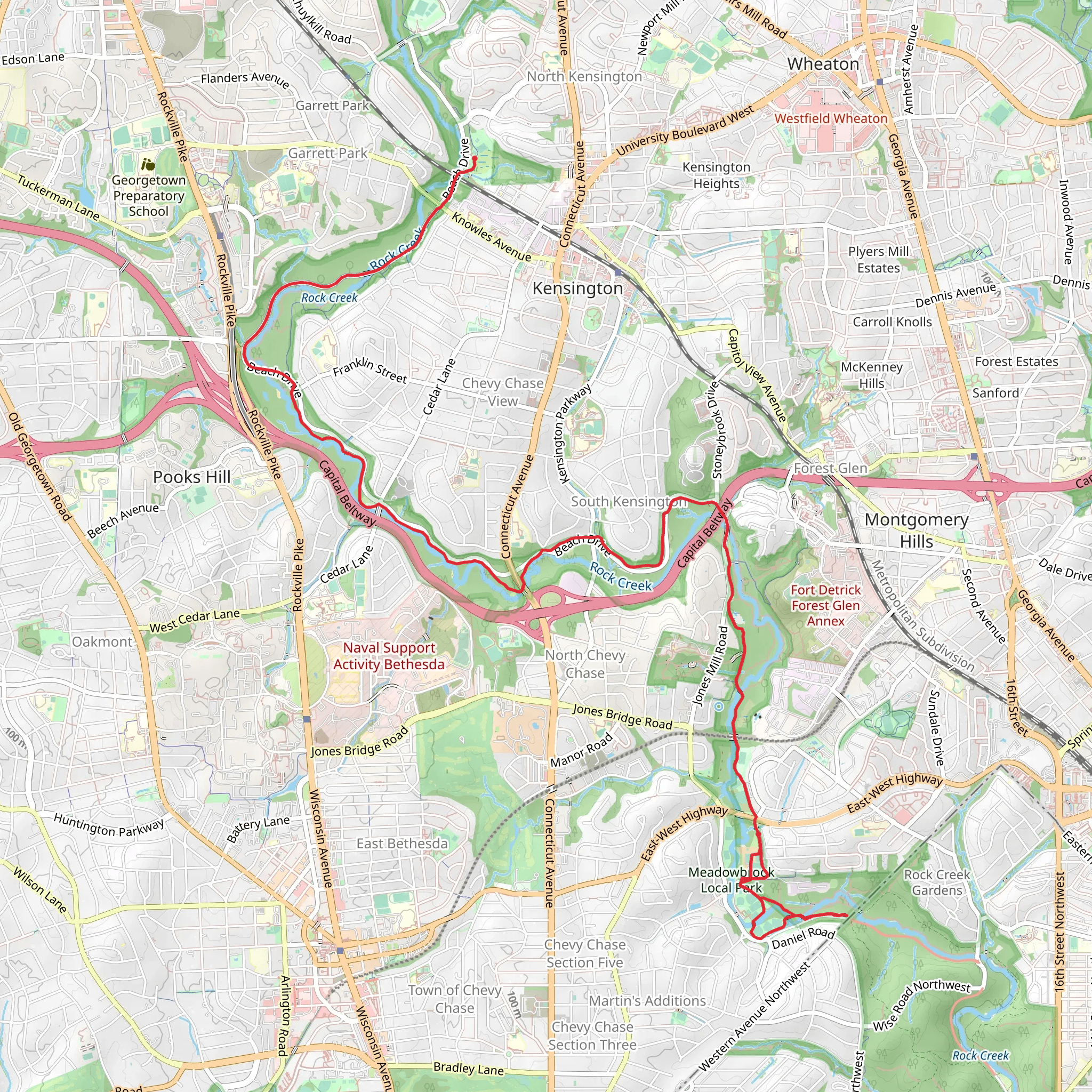 Rock Meadow Local Park via Rock Creek Trail mobile static map