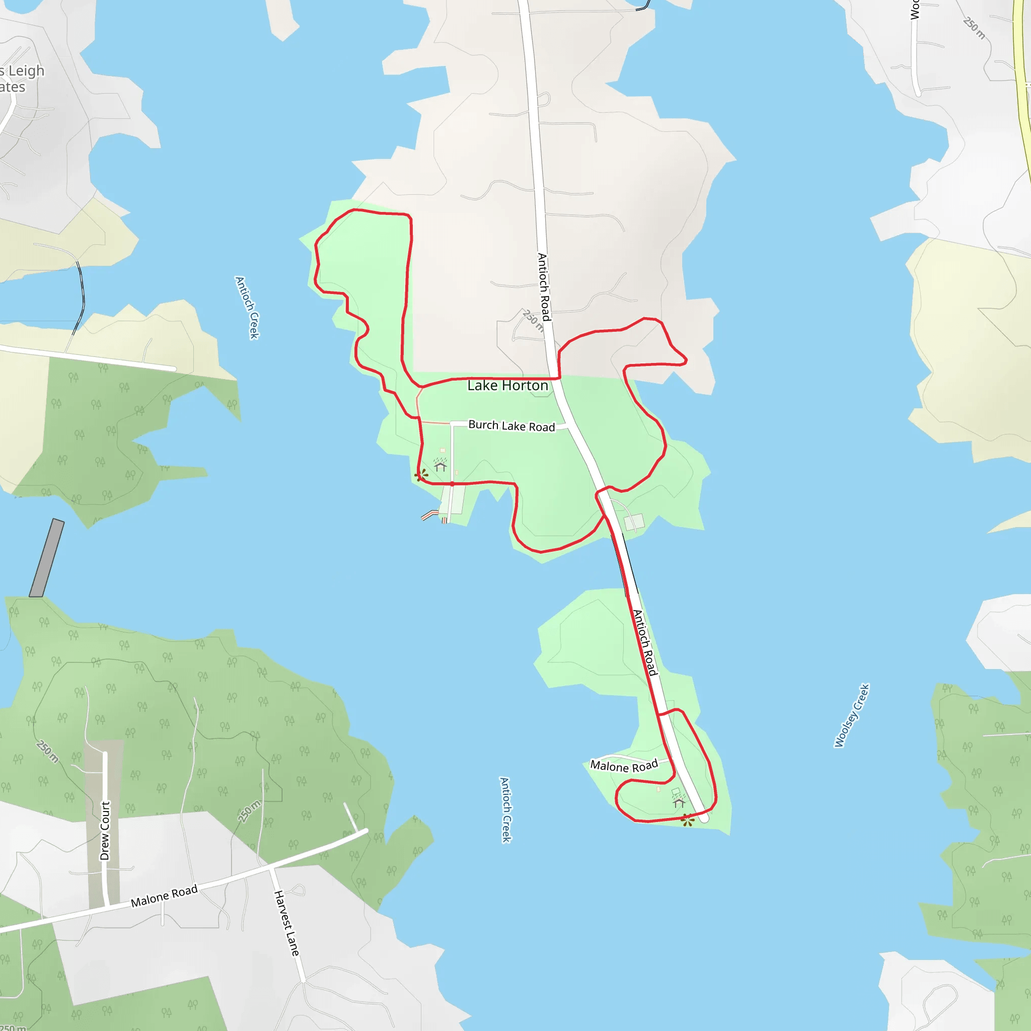 Antioch Road Loop - Lake Horton mobile static map