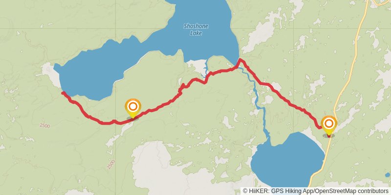South Shore Shoshone Lake via Dogshead Trail stage 3 Map