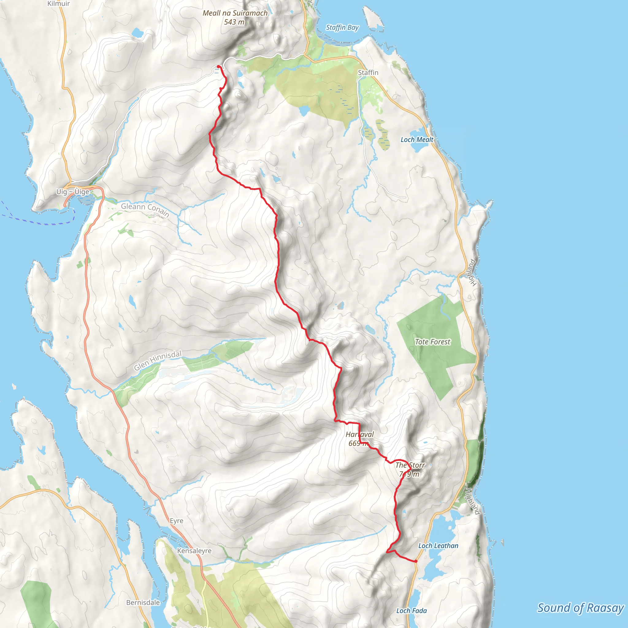 The Trotternish Ridge mobile static map