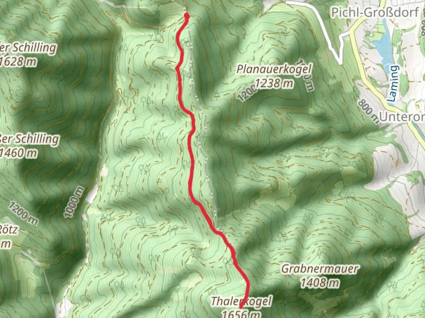 An image depicting the trail Thalerkogel and its surrounding area.
