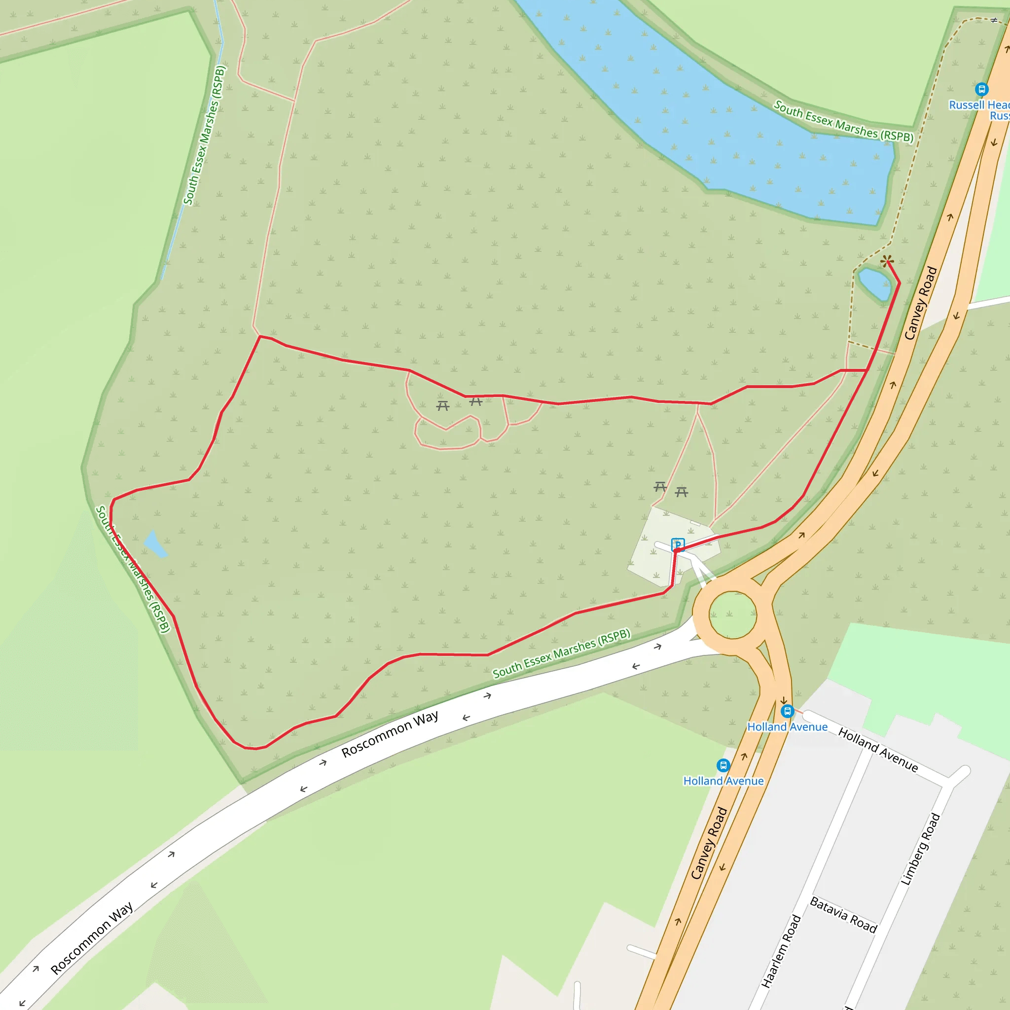 RSPB West Canvey Marsh Loop mobile static map