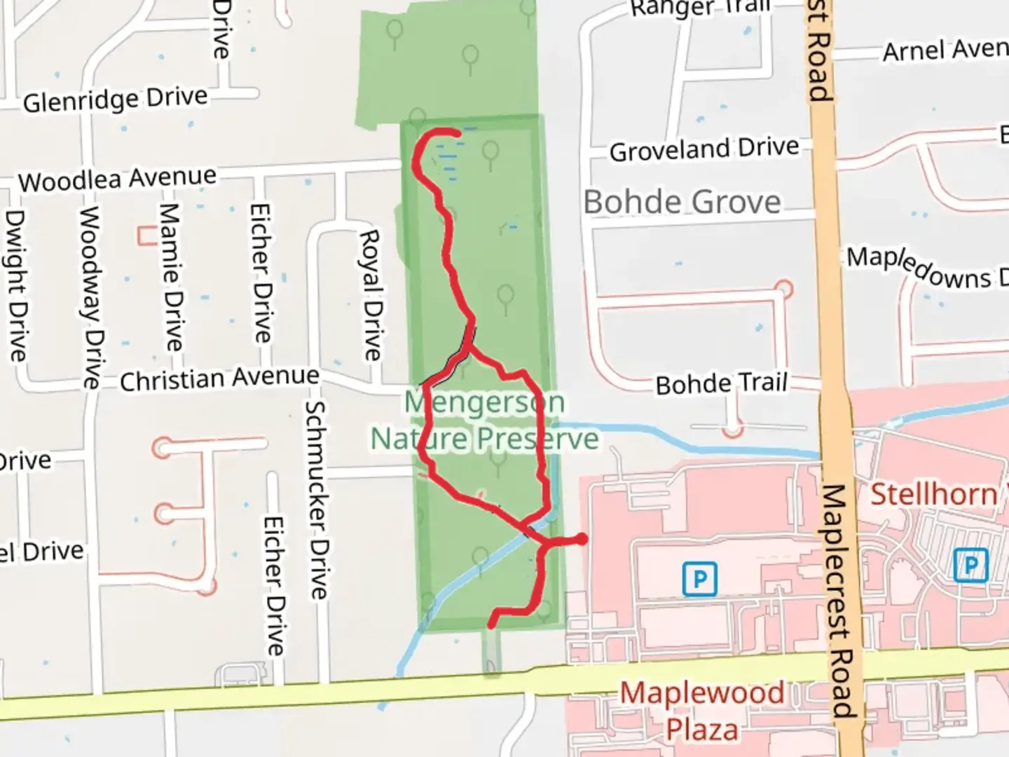 An image depicting the trail Nyack Avenue Loop and its surrounding area.