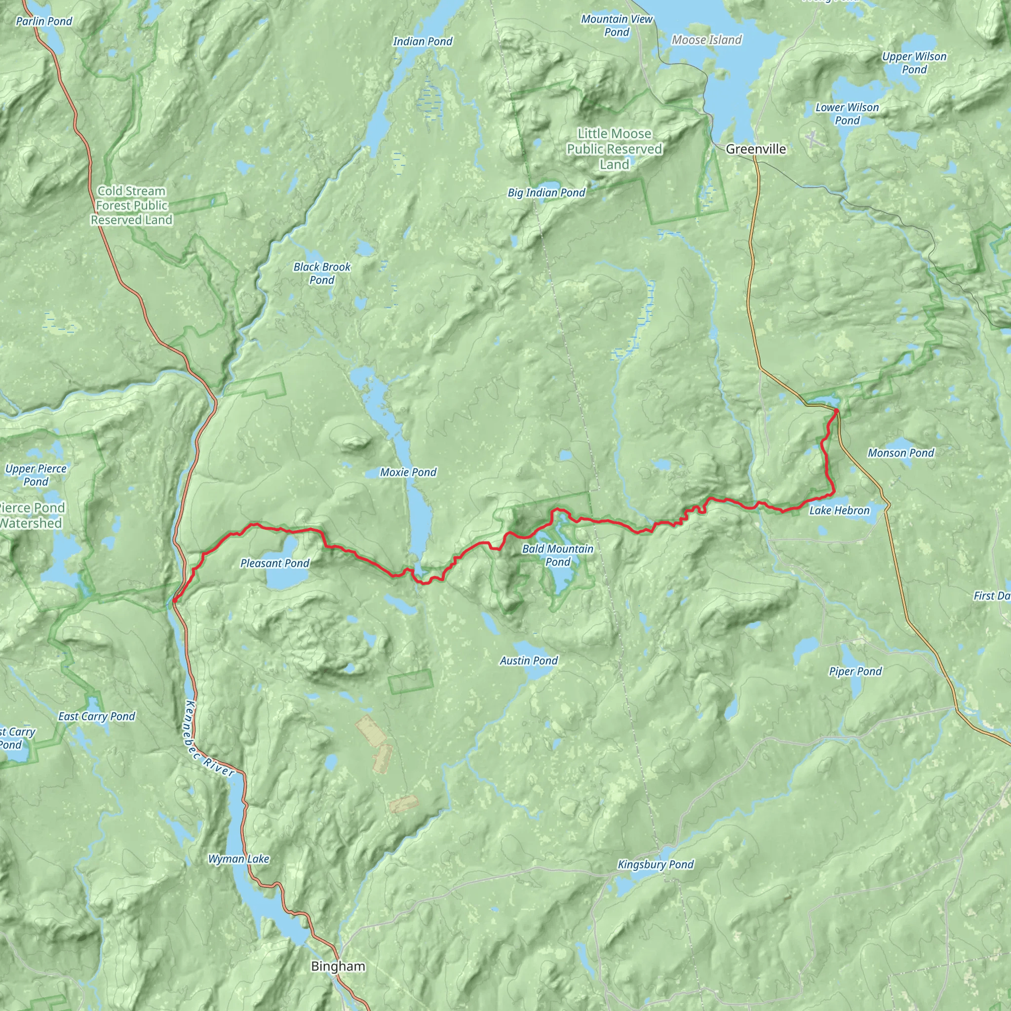 Appalachian Trail Section Hike - Caratunk to Monson mobile static map