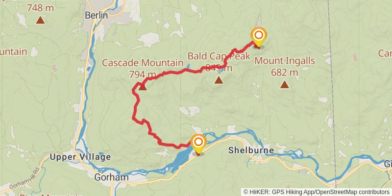 Appalachian Trail Section Hike - Grafton Notch to Rattle River stage 4 Map