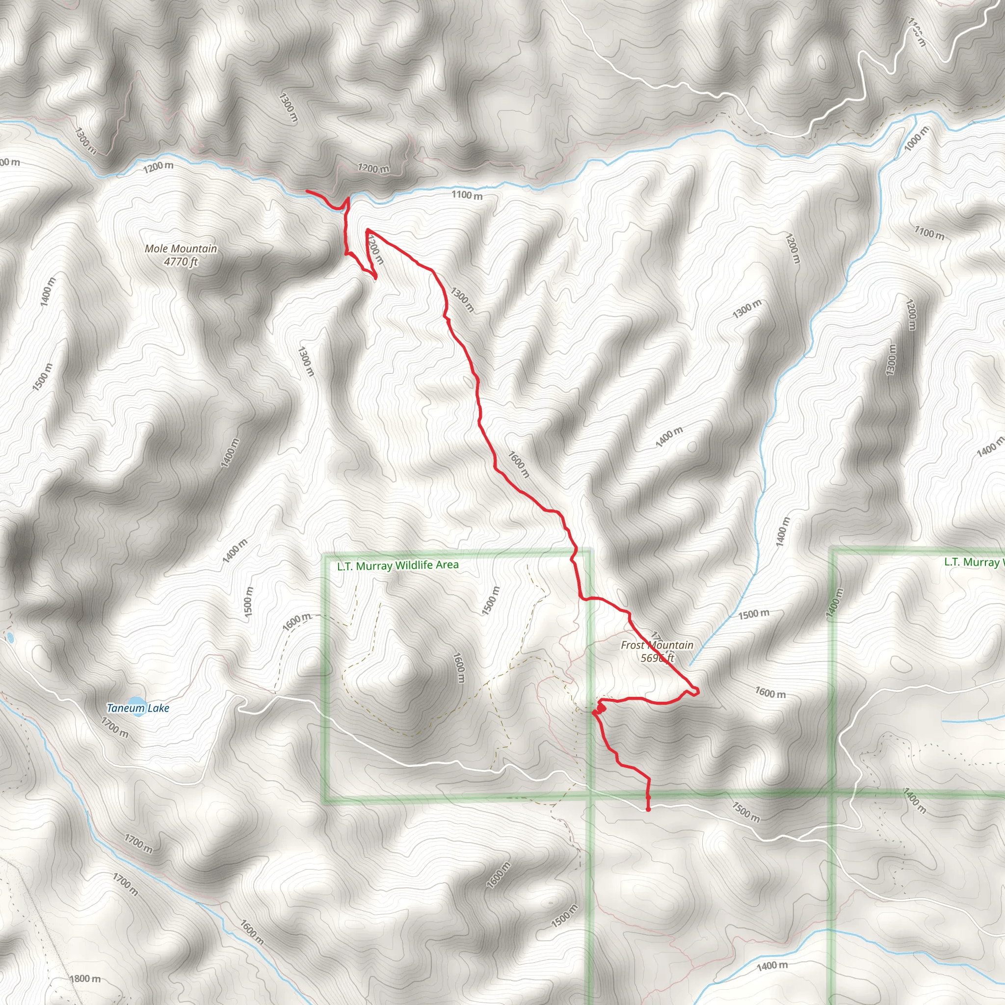 Frost Mountain Trail mobile static map