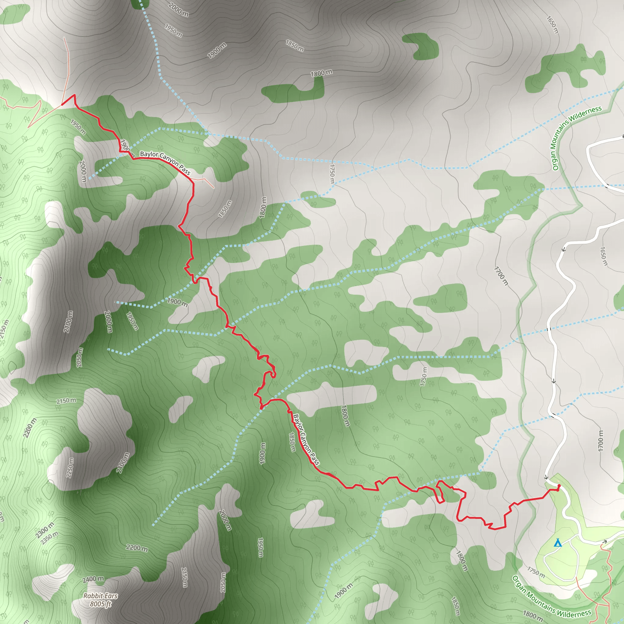 Baylor Canyon Pass - Aguirre Springs Road mobile static map