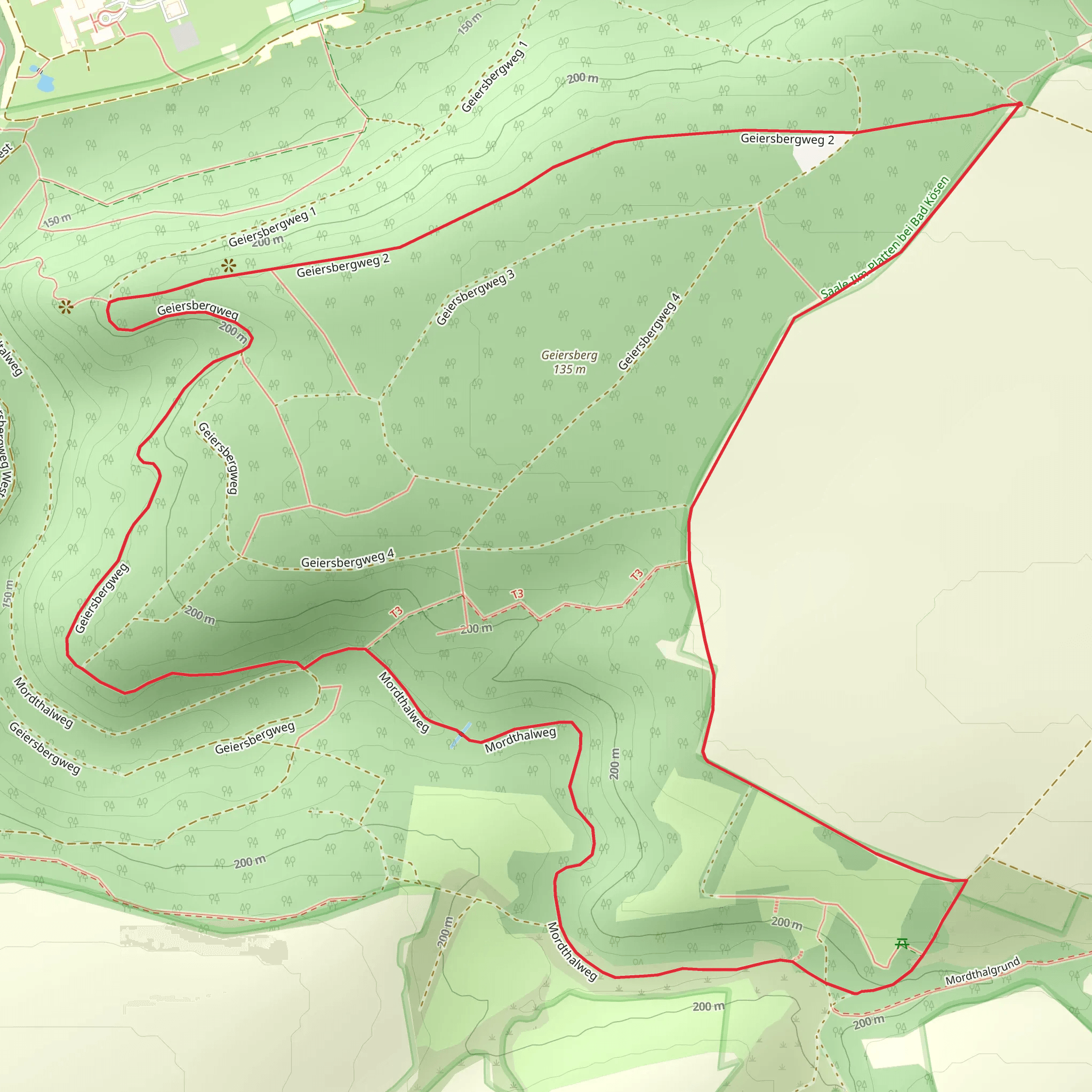 Geiersbergweg and Galgenberg Wanderwegenetz mobile static map