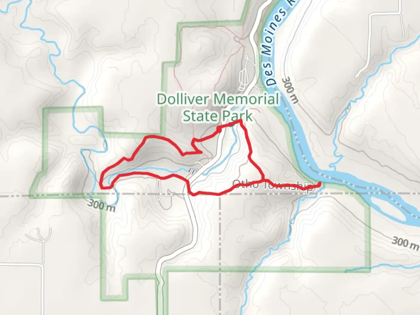 An image depicting the trail Copperas Trail and Indian Loop Trail and its surrounding area.