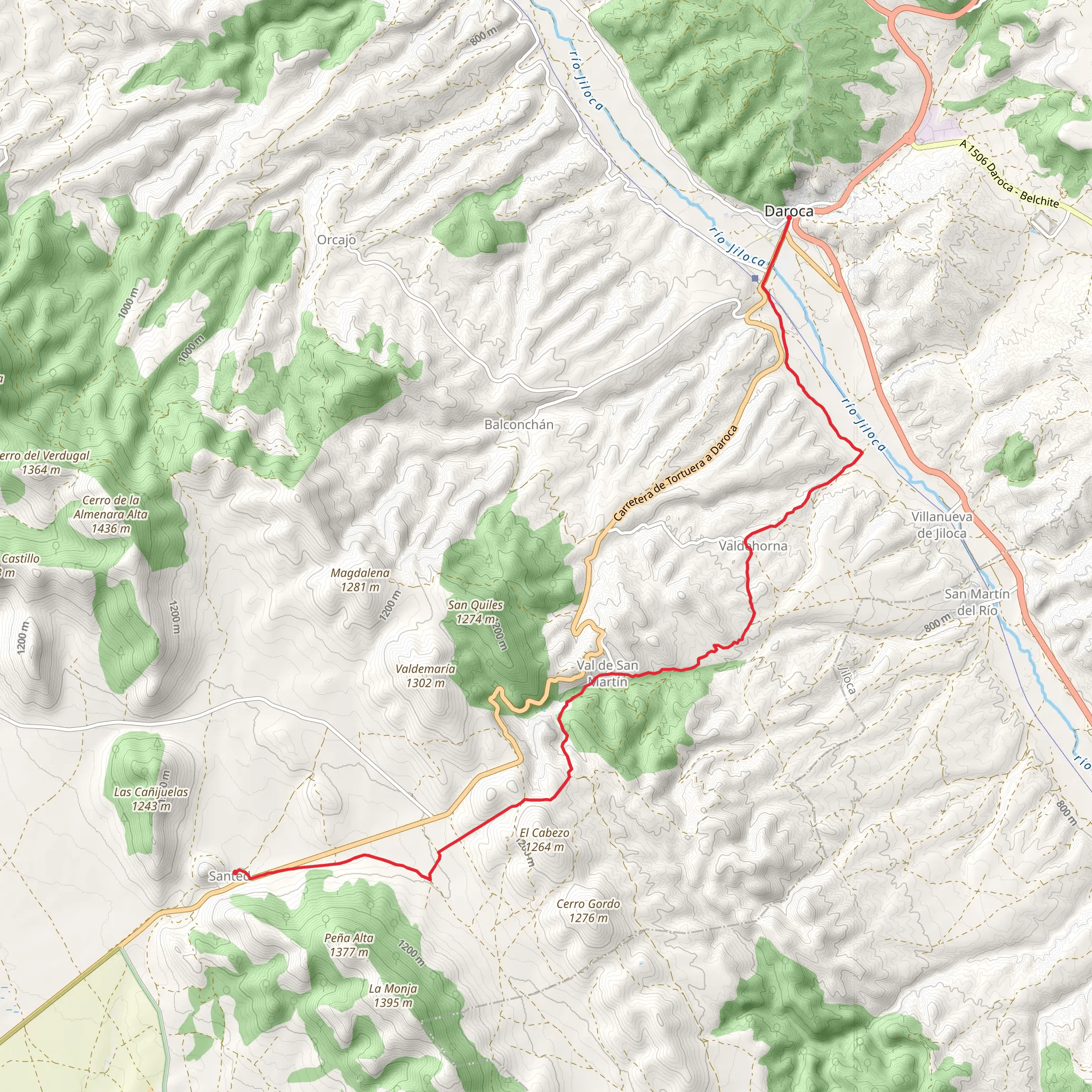 Santed - Daroca PR Z 20 mobile static map