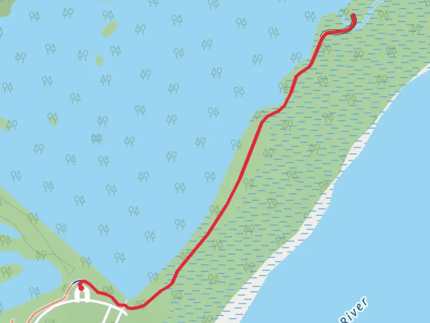 An image depicting the trail Boardwalk via Rock Run Rookery and its surrounding area.