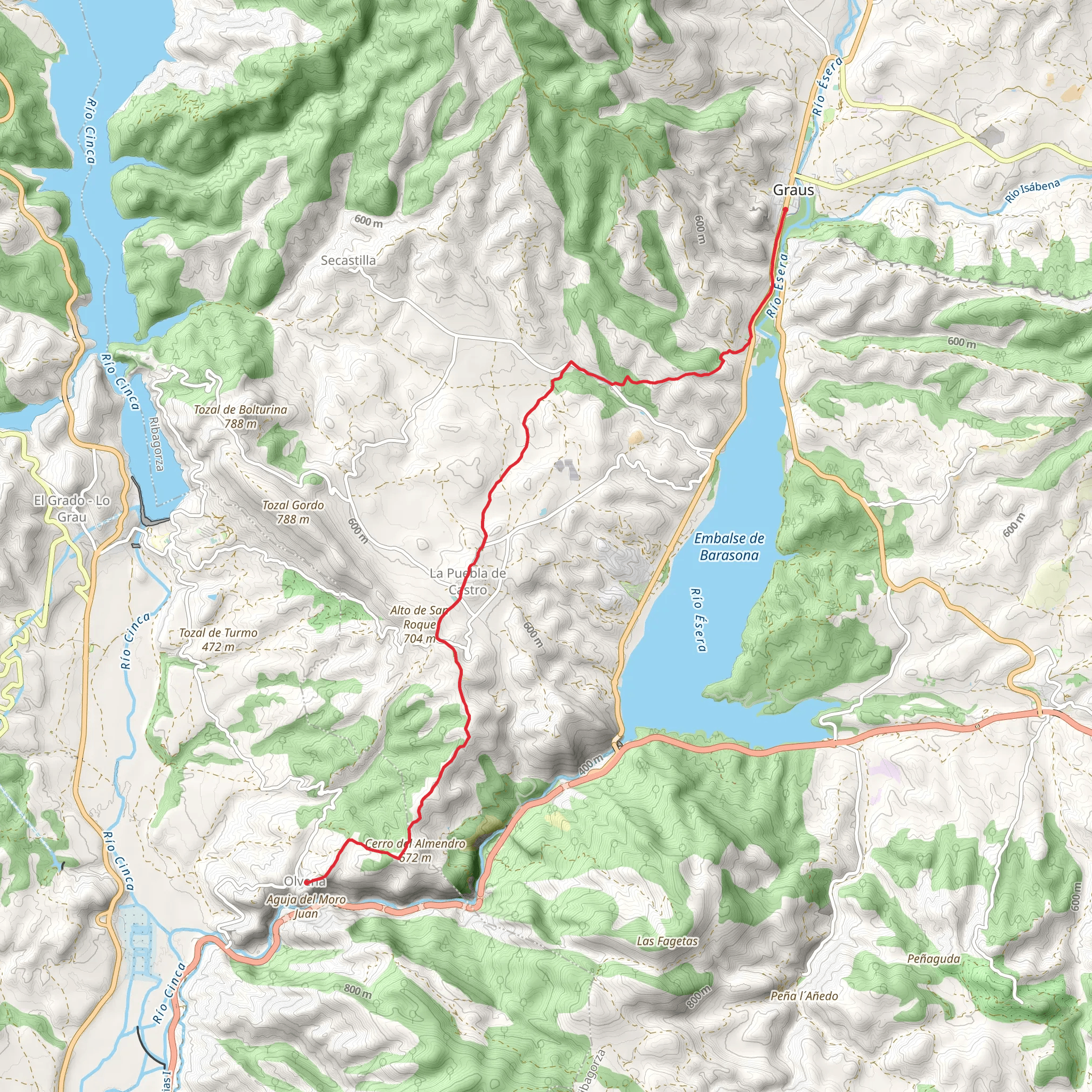 Olvena - Graus PR HU 73 mobile static map