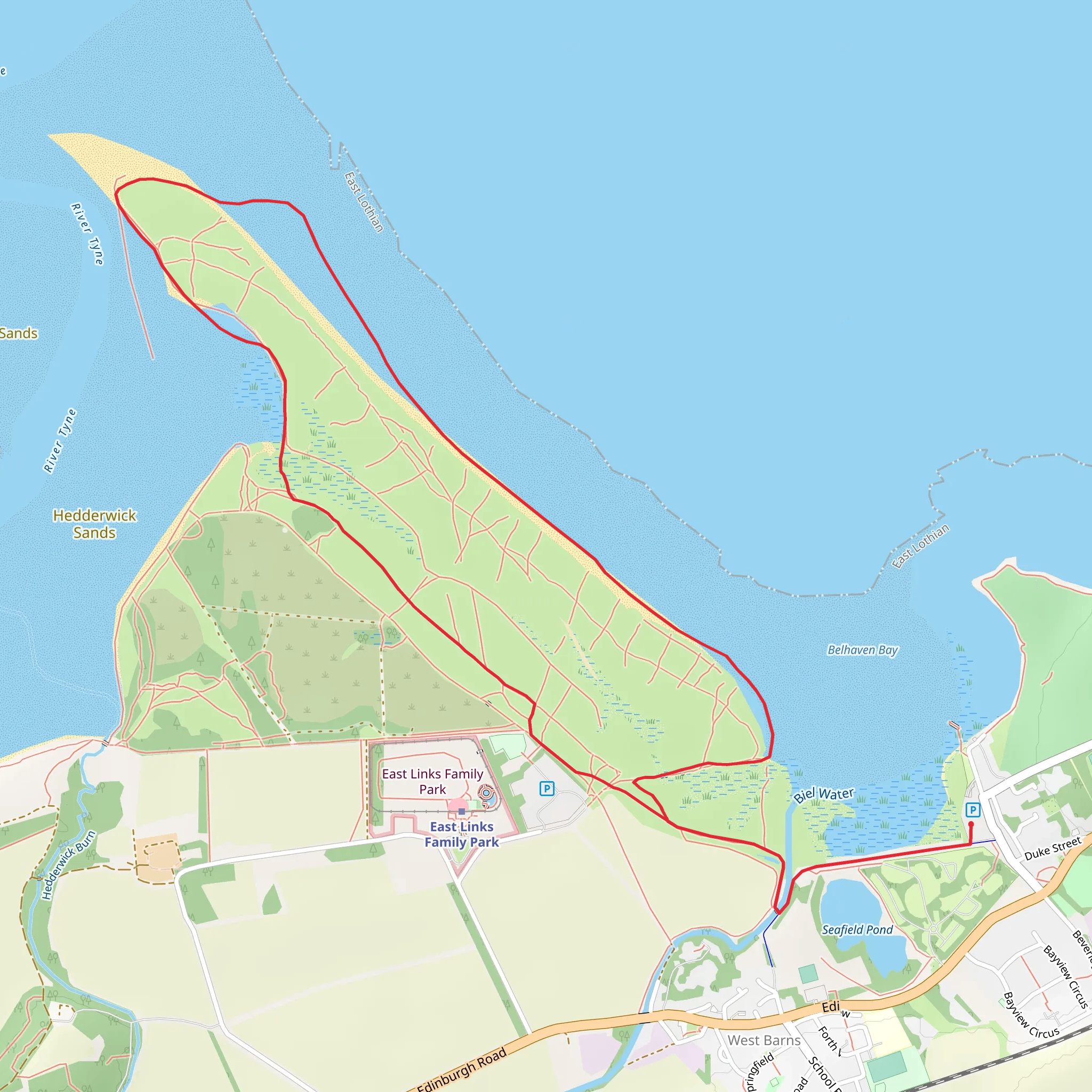 John Muir Country Park Loop mobile static map