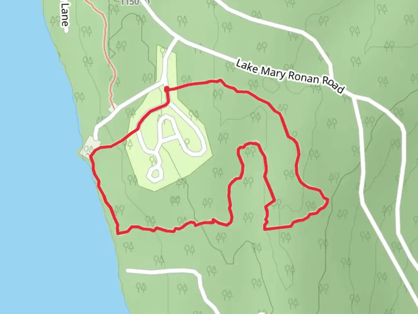 An image depicting the trail Lake Mary Ronan Campground Loop and its surrounding area.