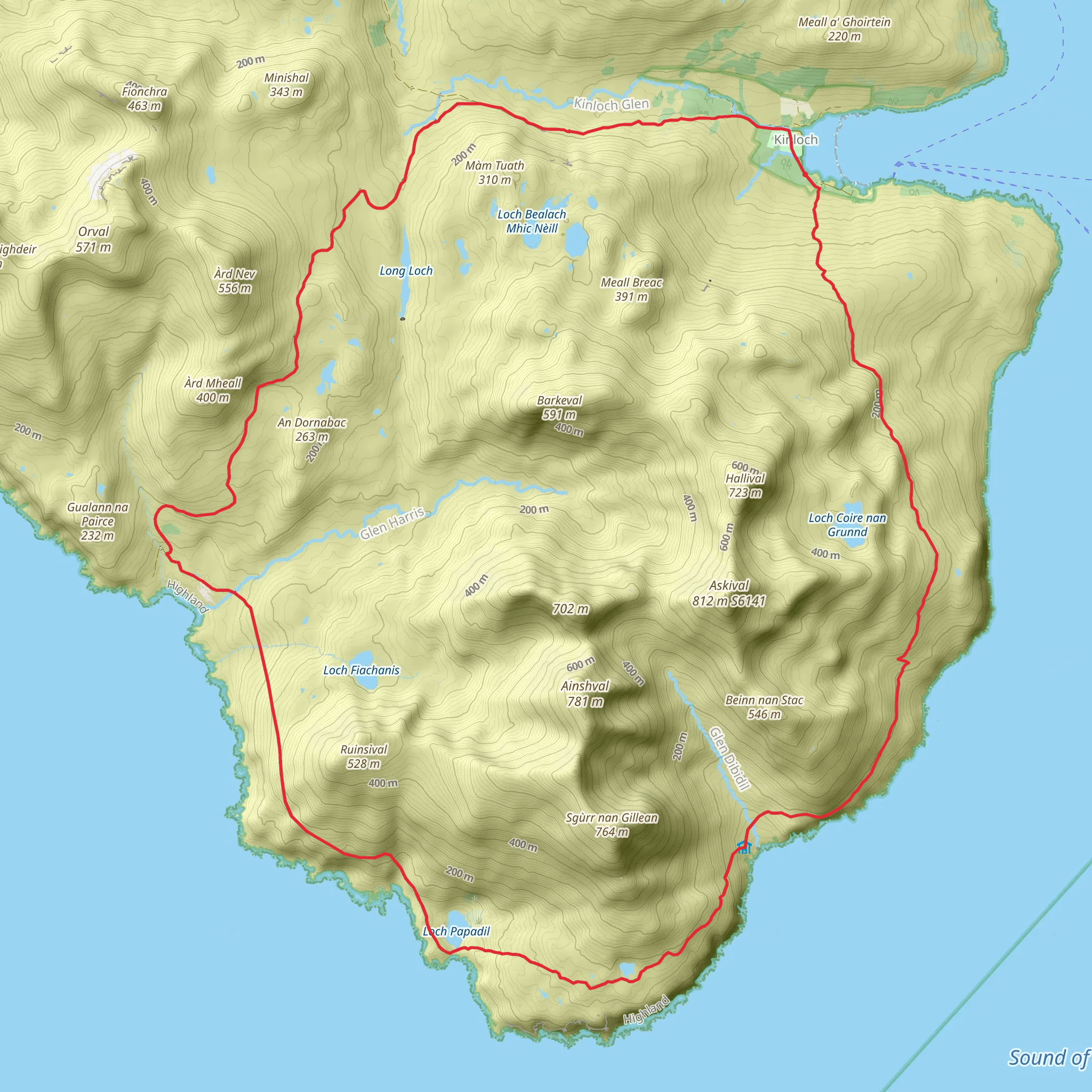Rum - The Southern Loop from Kinloch mobile static map