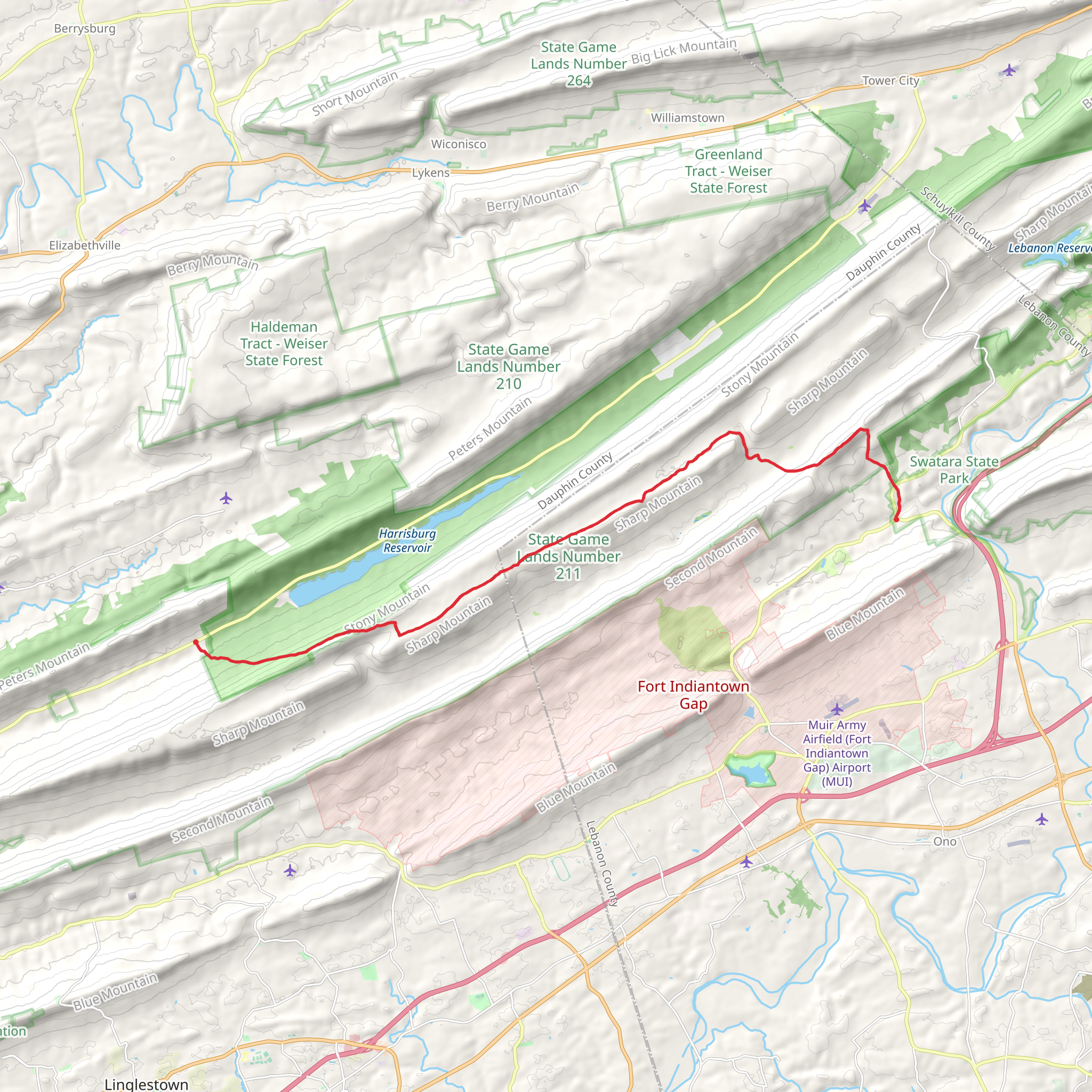 Appalachian National Scenic Trail via Clarks Valley Road mobile static map
