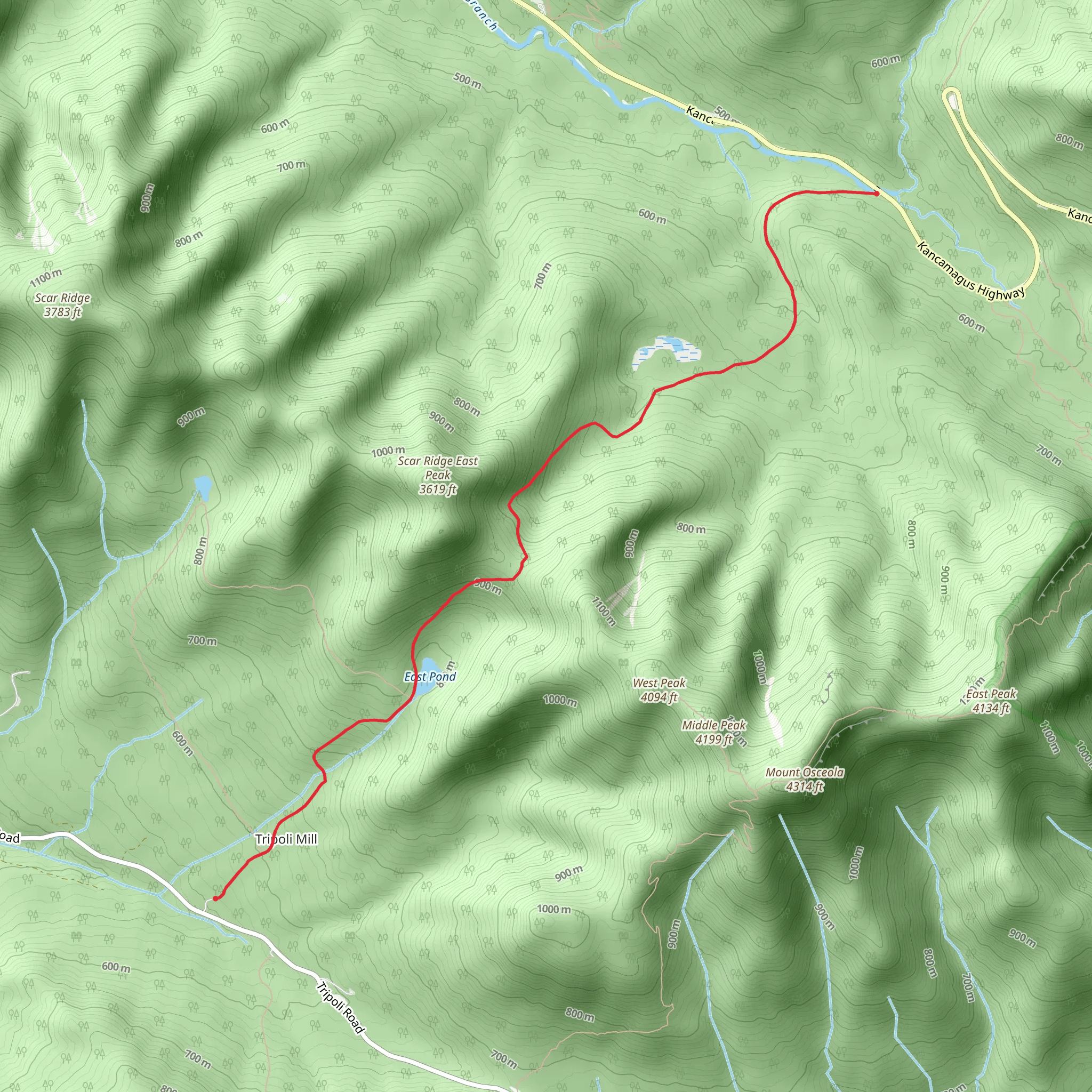 East Pond Trail mobile static map