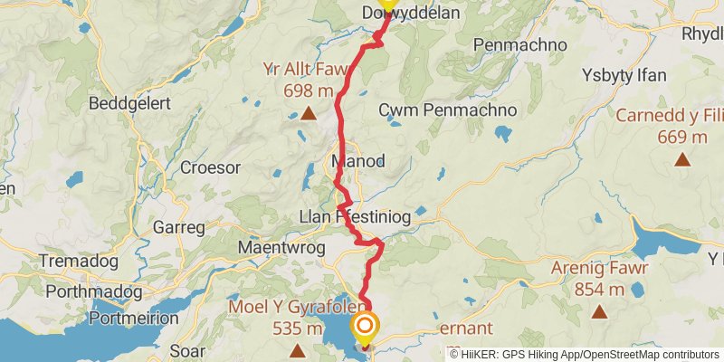 Castles in North Wales stage 15 Map