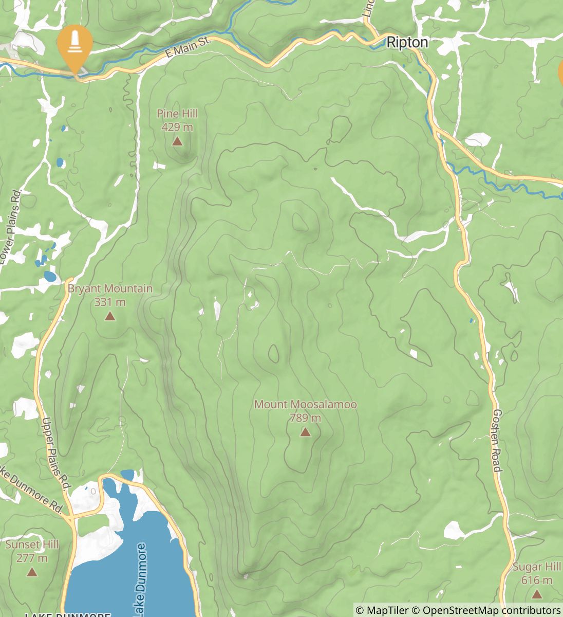 Mount Moosalamoo via Oak Ridge Trail history map