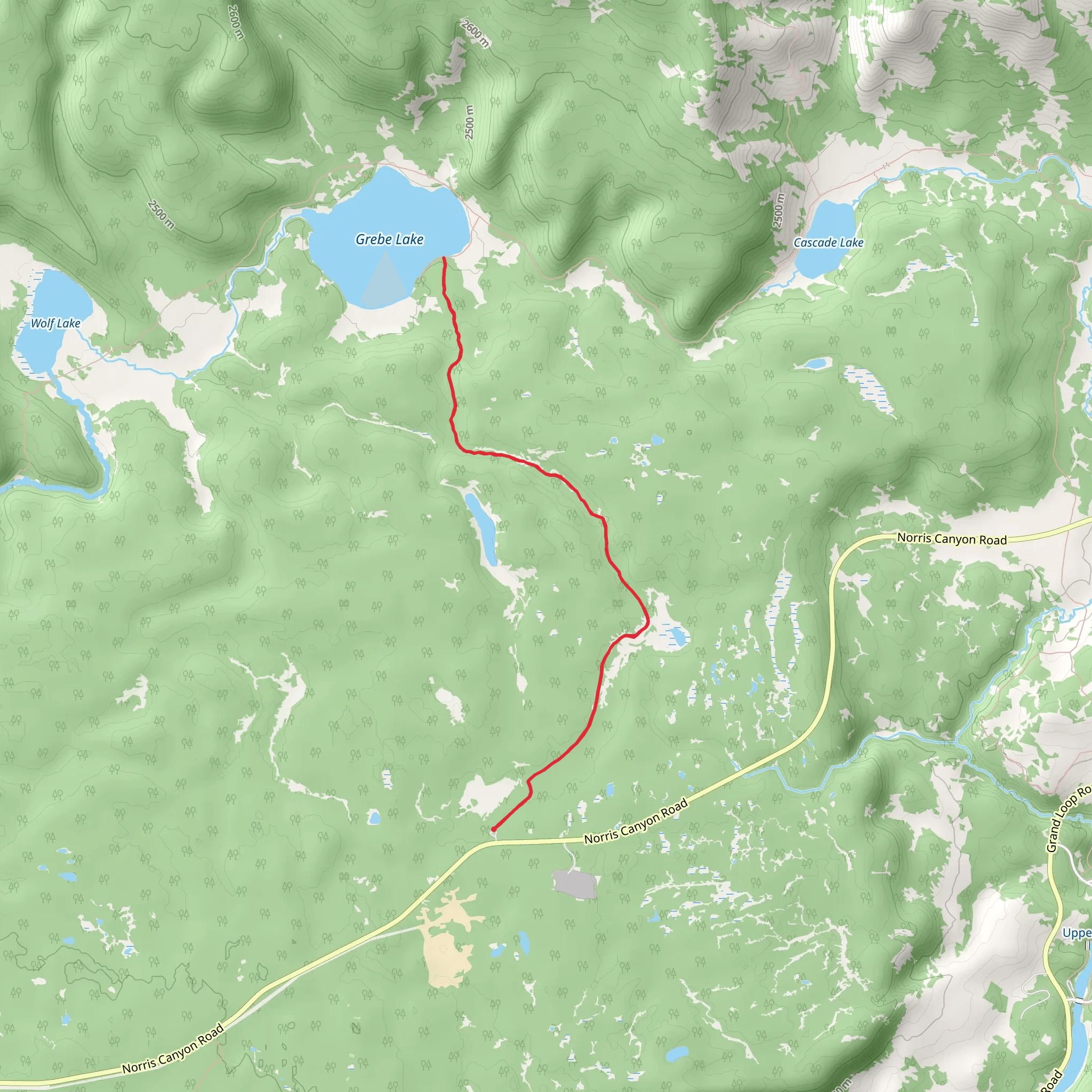 Grebe Lake Trail mobile static map