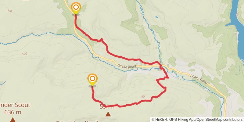 Kinder Scout Northern Edge from Birchen Clough stage 2 Map