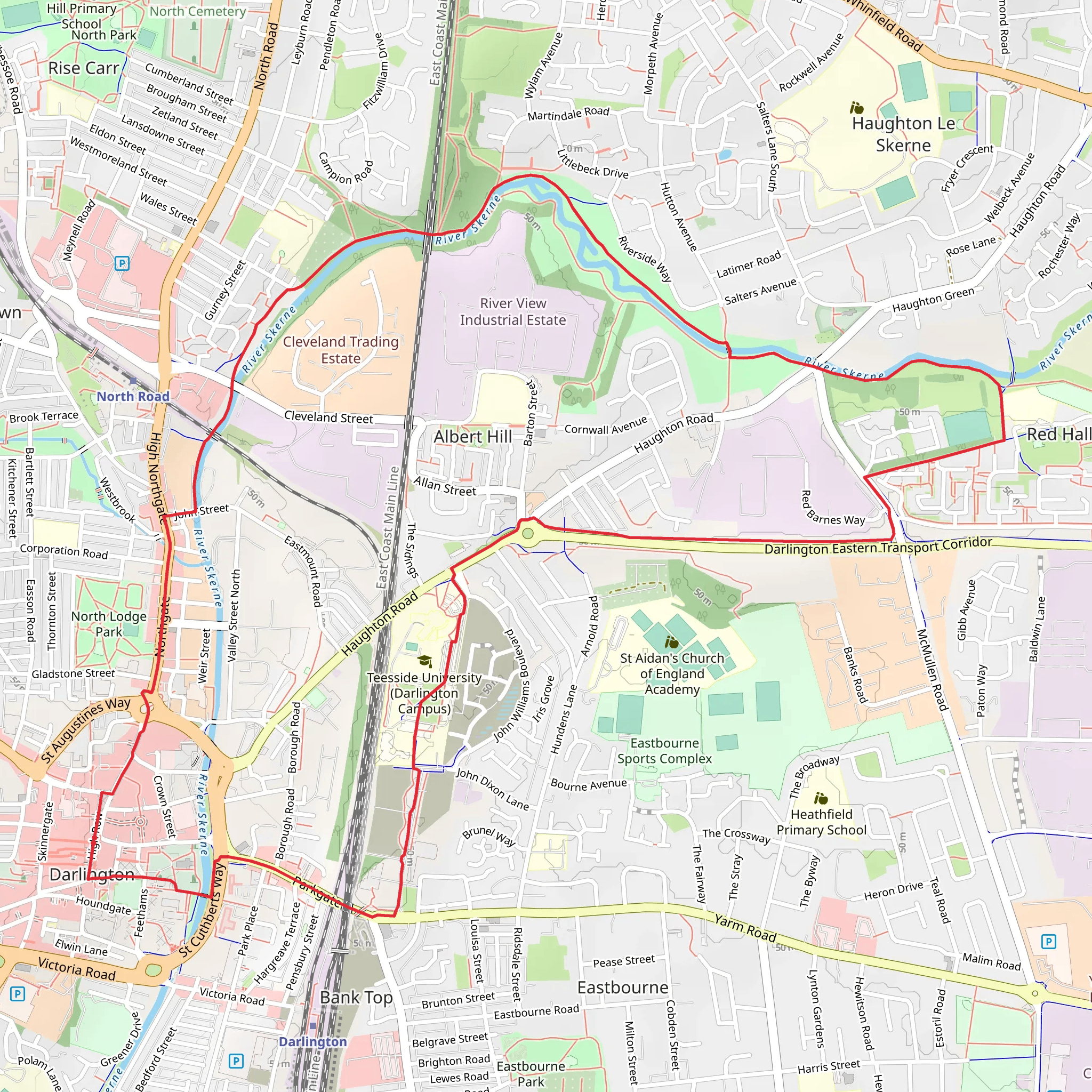 Albert Hill and Haughton Bridge Loop mobile static map