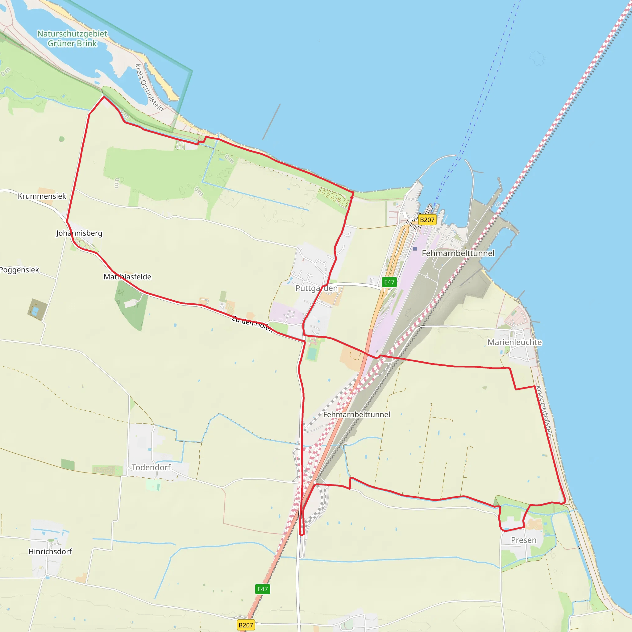 Puttgarden and Presen Loop mobile static map
