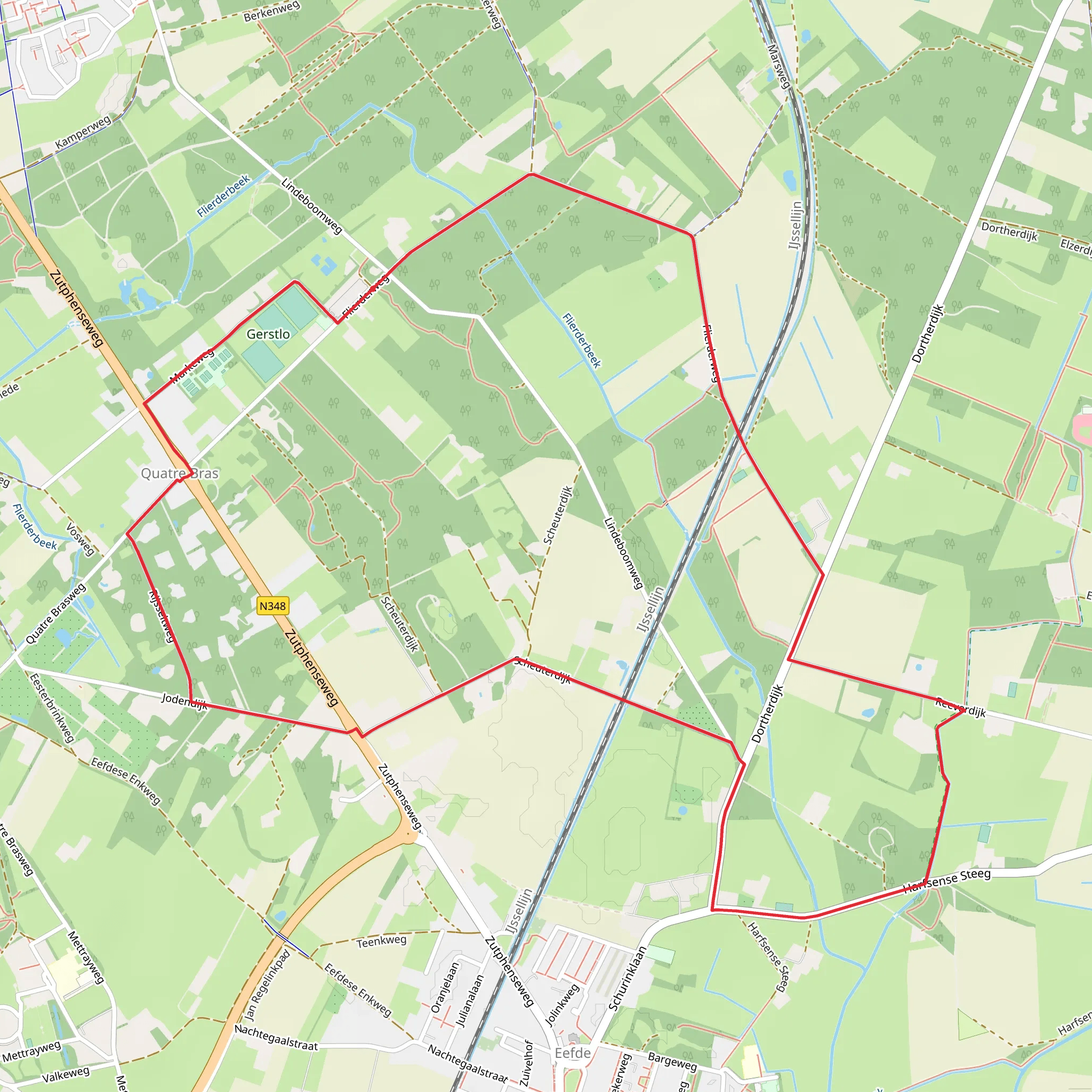 Quartre Bras and Harfsense Steeg Loop mobile static map