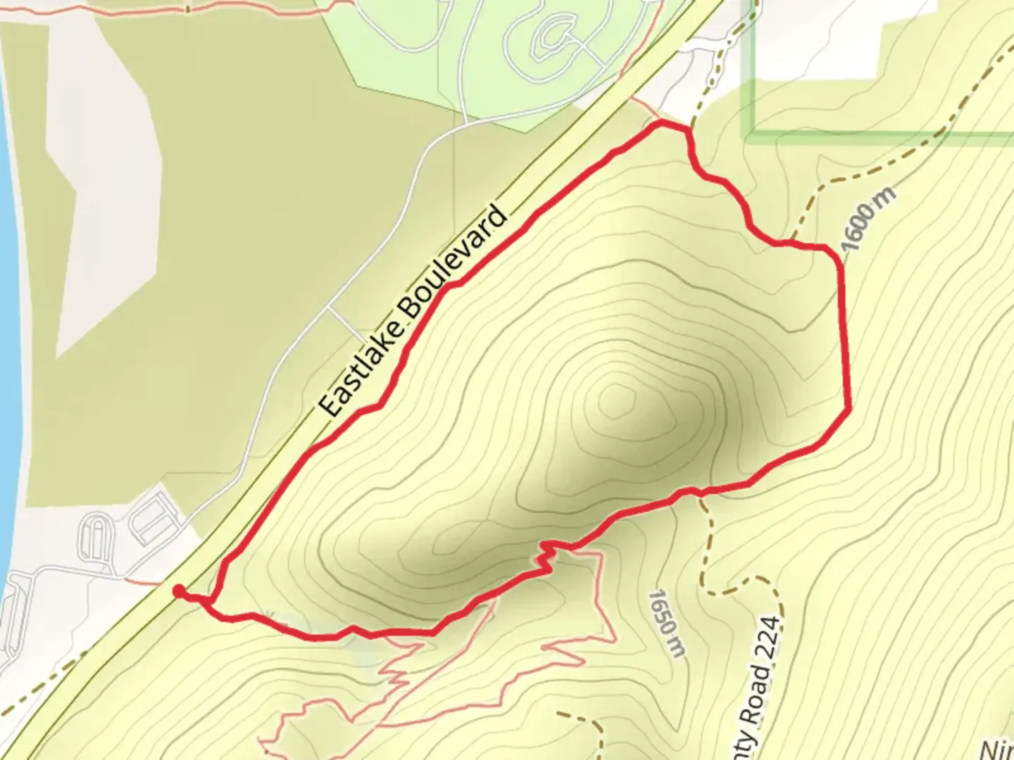 An image depicting the trail Dead Man's Creek and ADT Loop and its surrounding area.