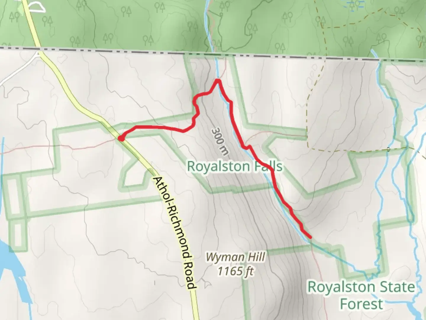 An image depicting the trail Tully Trail Out and Back and its surrounding area.
