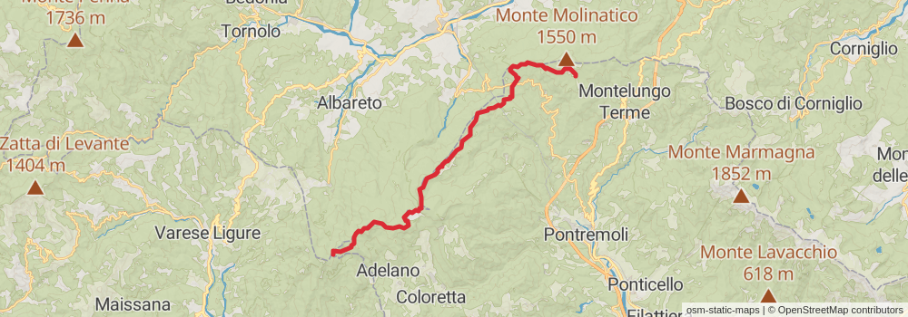Sentiero Italia - Apennines Section stage 2 Map