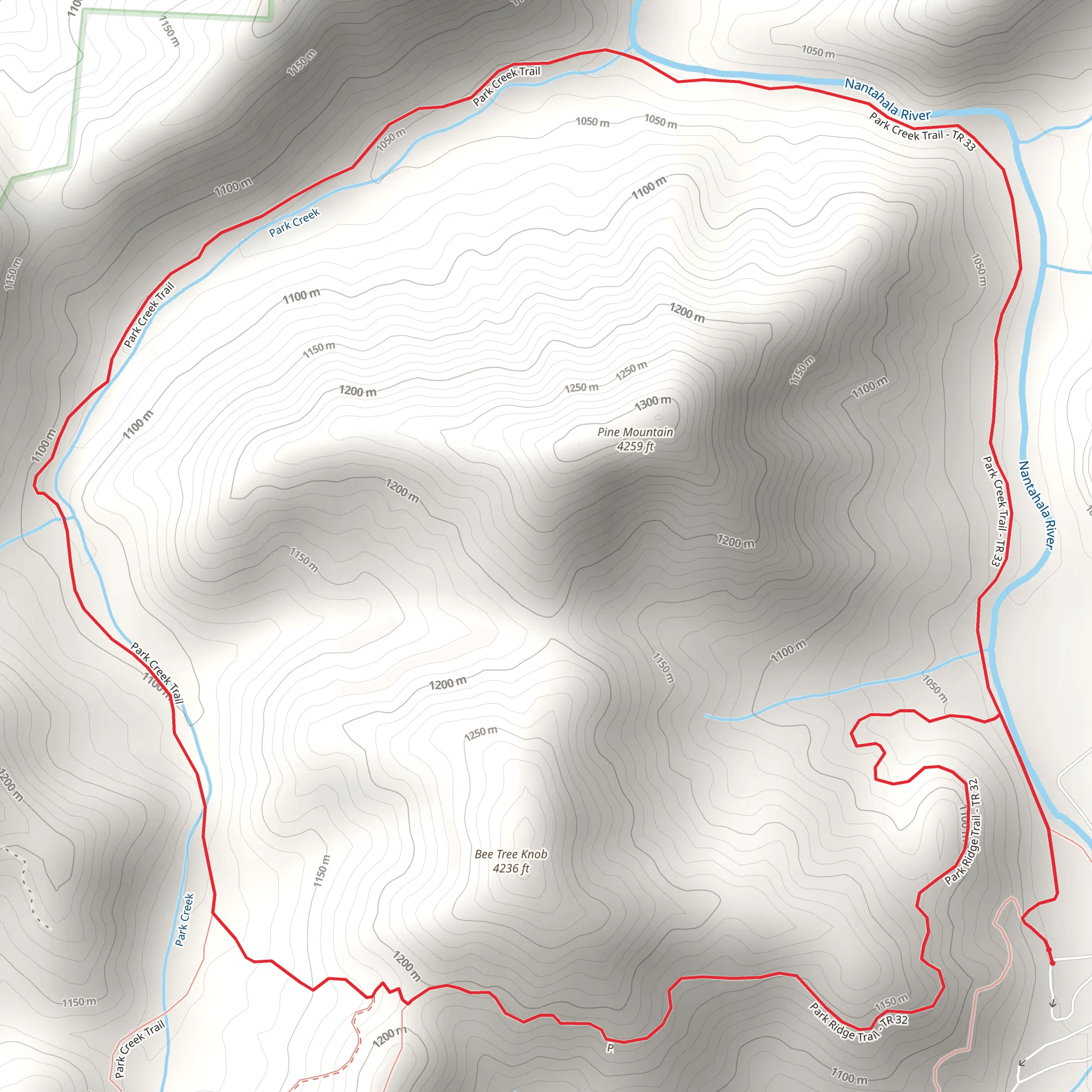 Park Creek Loop Trail mobile static map