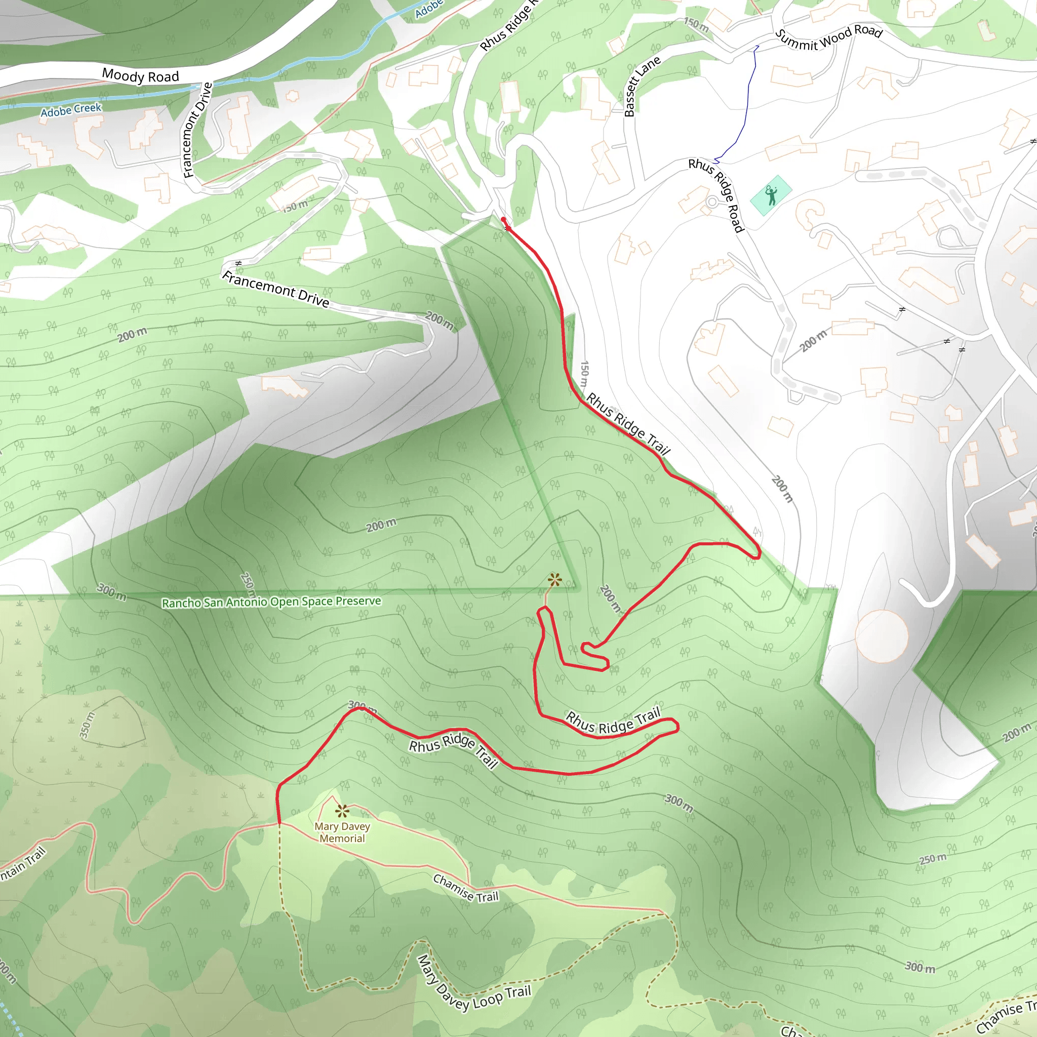 Rhus Ridge Trail mobile static map