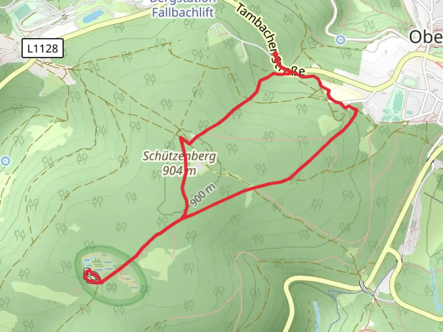 An image depicting the trail Schützenbergmoor and Schützenberg Loop and its surrounding area.