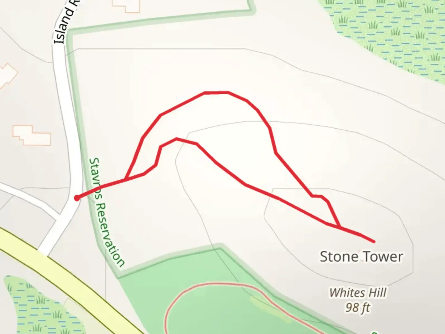 An image depicting the trail Whites Hill Loop and its surrounding area.
