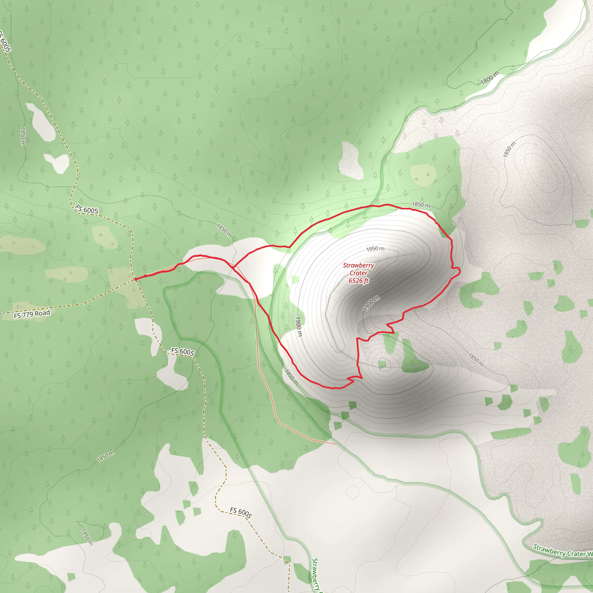 Strawberry Crater Loop Trail mobile static map